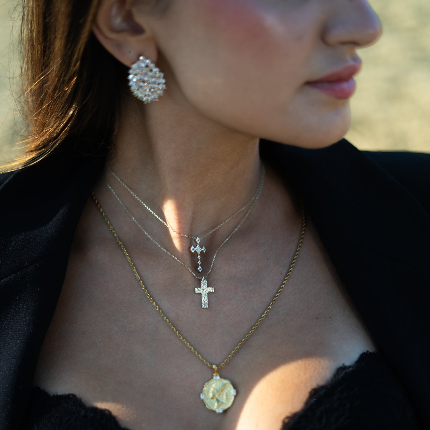 Eternal Grace Diamond Cross Gold Necklace