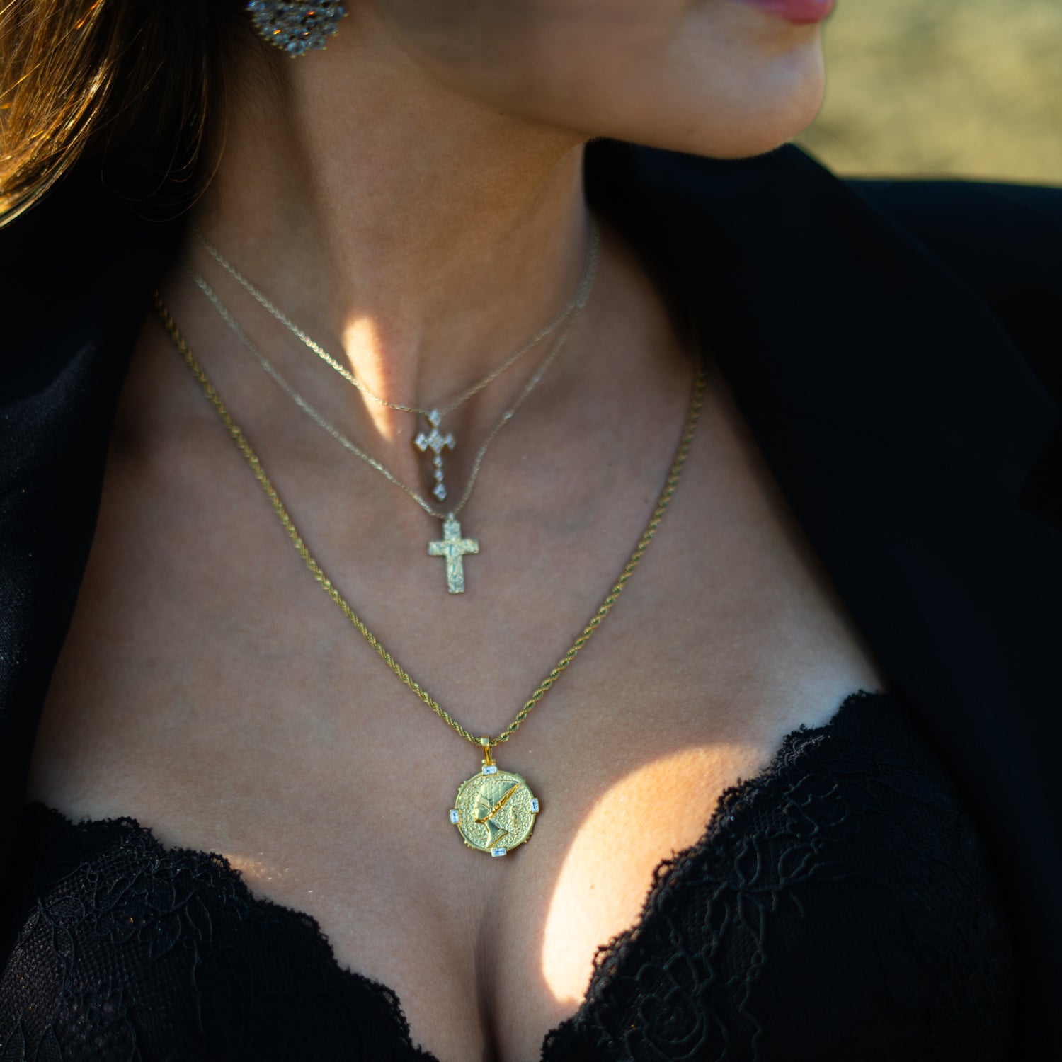 Eternal Grace Diamond Cross Gold Necklace