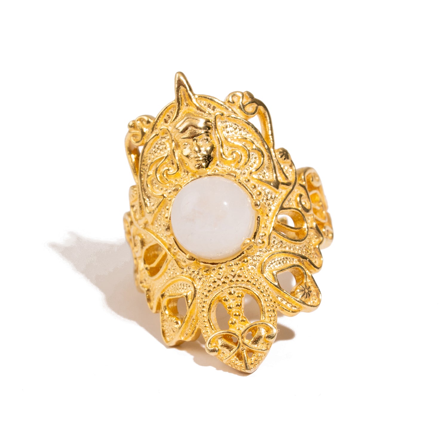 Eternal Grace Pearl Gold Adjustable Ring