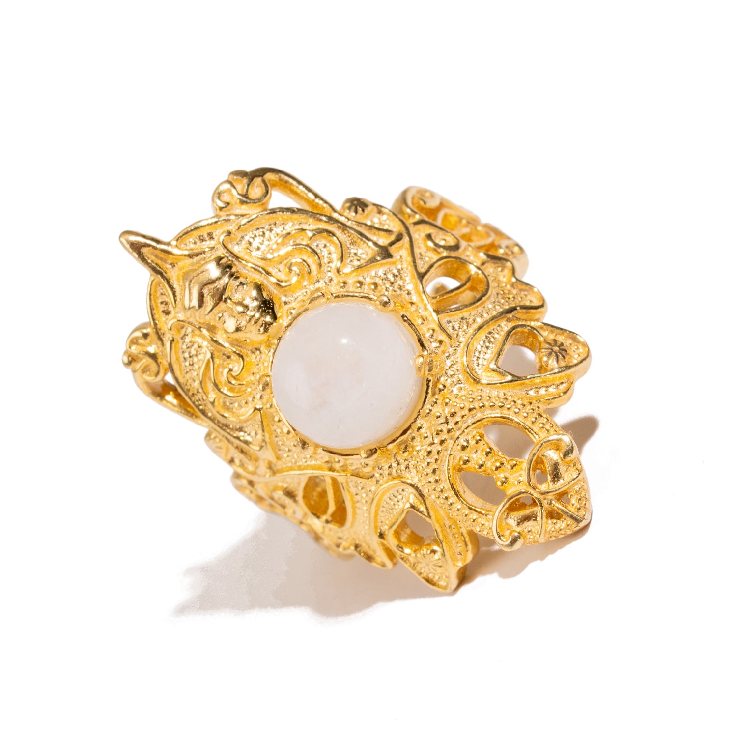 Eternal Grace Pearl Gold Adjustable Ring