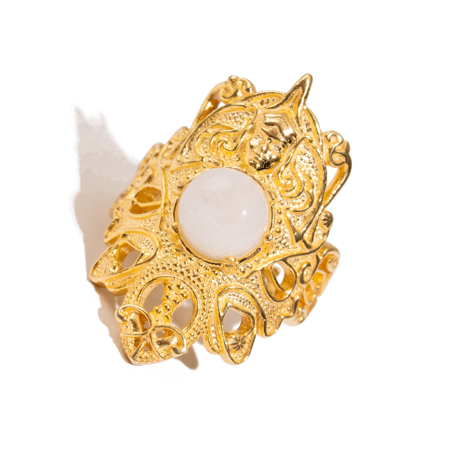 Eternal Grace Pearl Gold Adjustable Ring