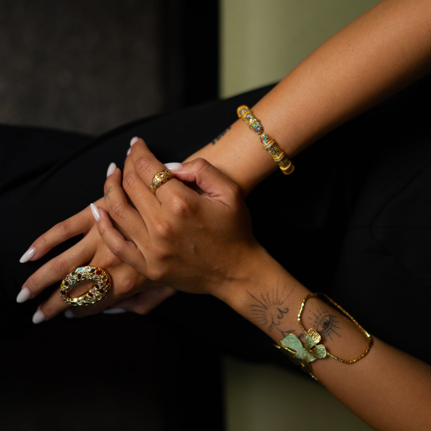 Eternal Lights Gemstone Cuff Bracelet