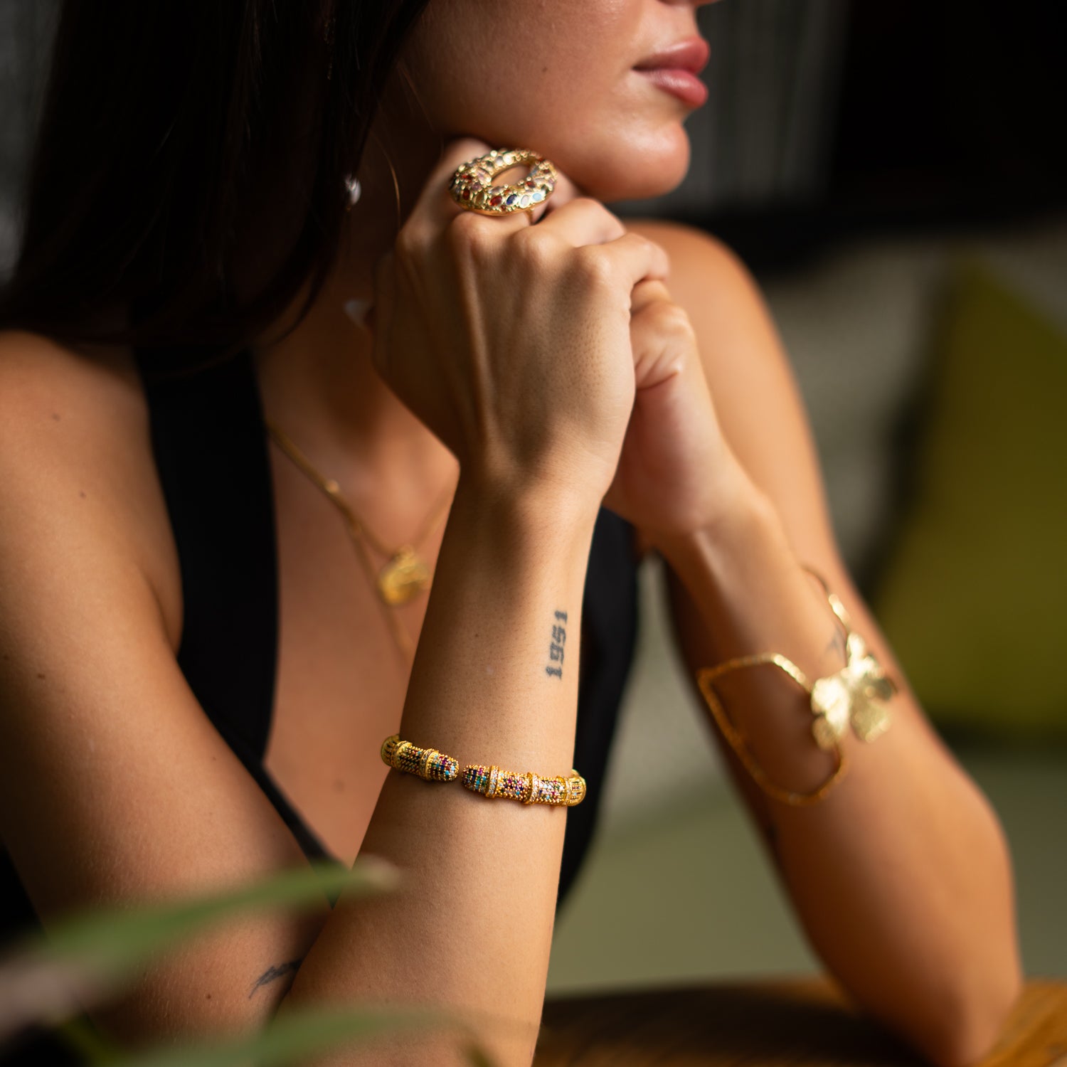 Eternal Lights Gemstone Cuff Bracelet