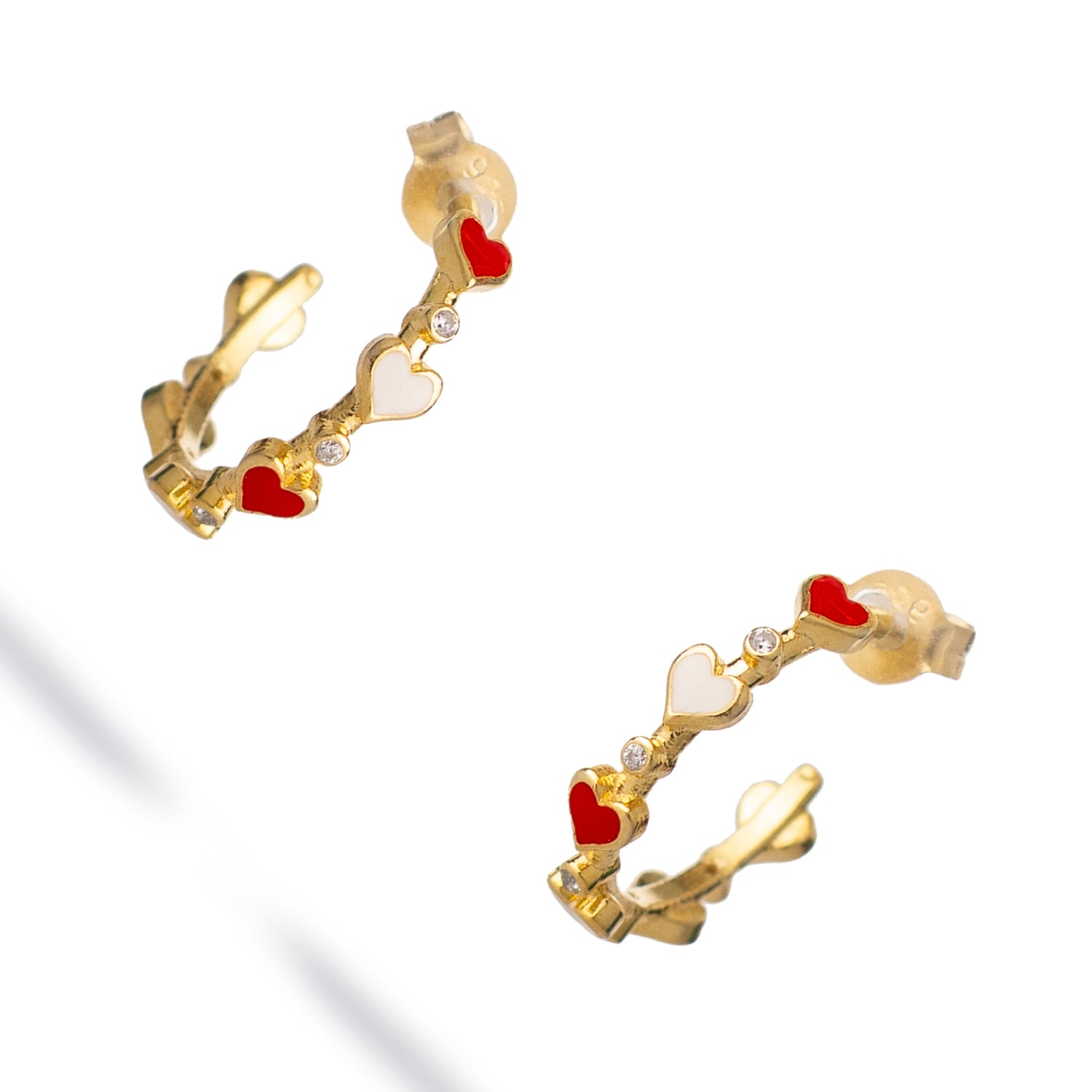 Eternal Love Enamel Heart Hoop Earrings