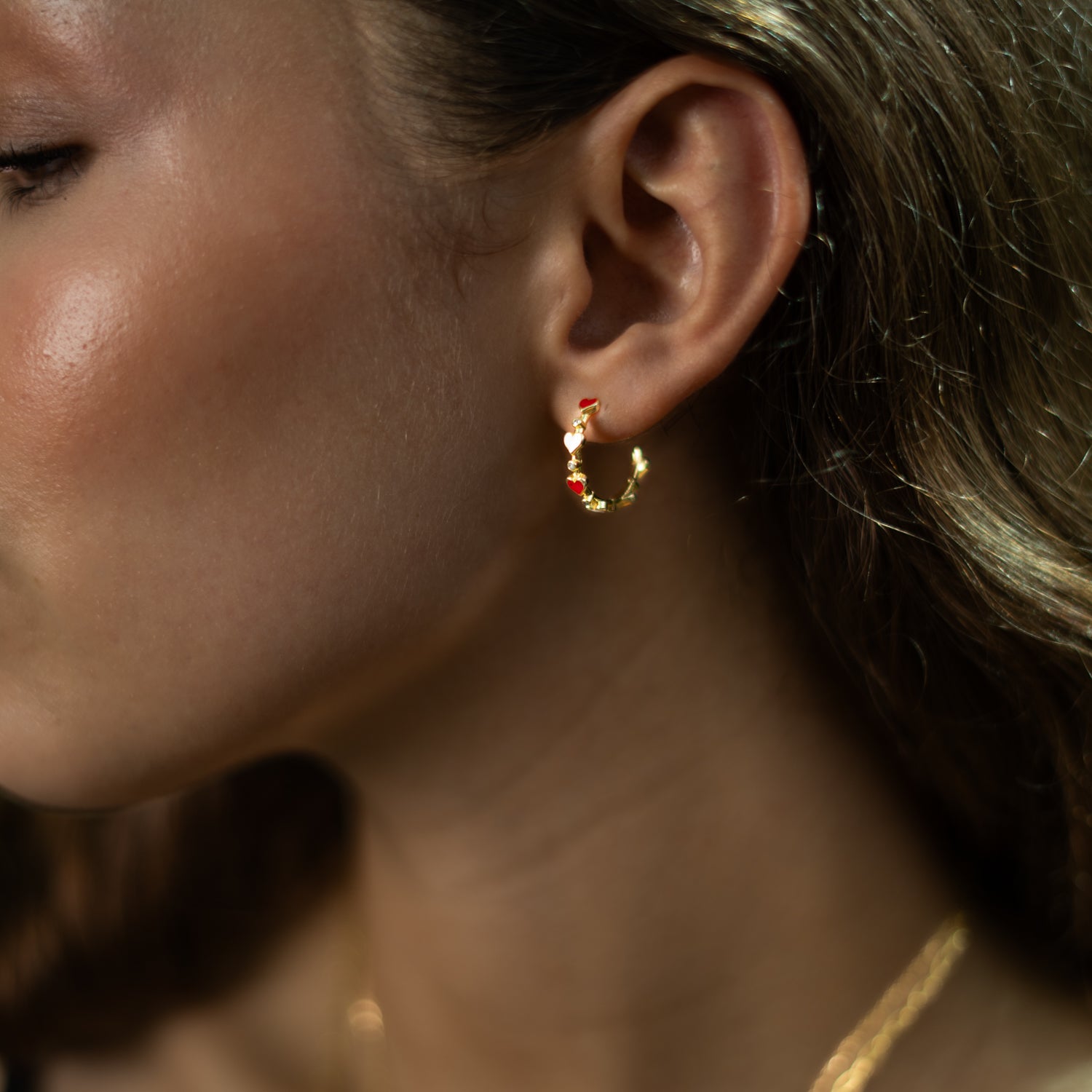 Eternal Love Enamel Heart Hoop Earrings
