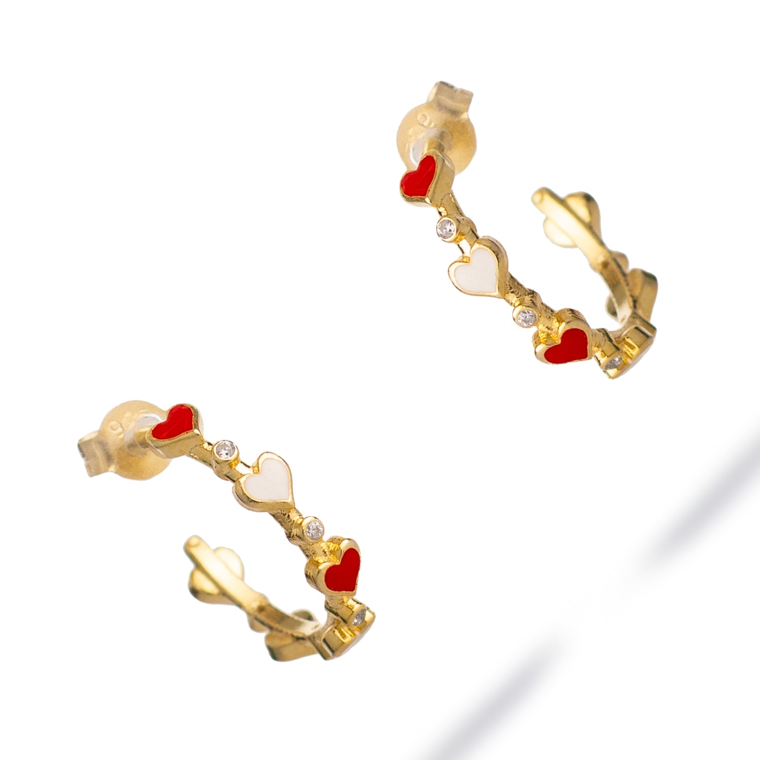Eternal Love Enamel Heart Hoop Earrings