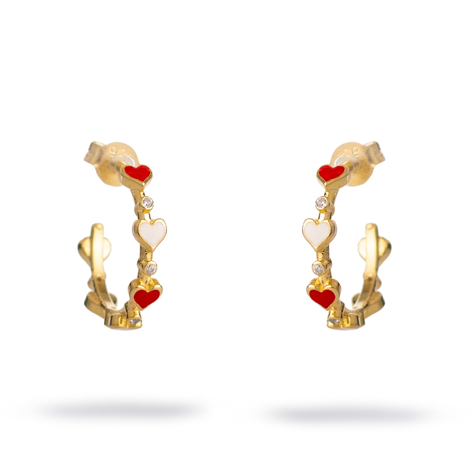 Eternal Love Enamel Heart Hoop Earrings