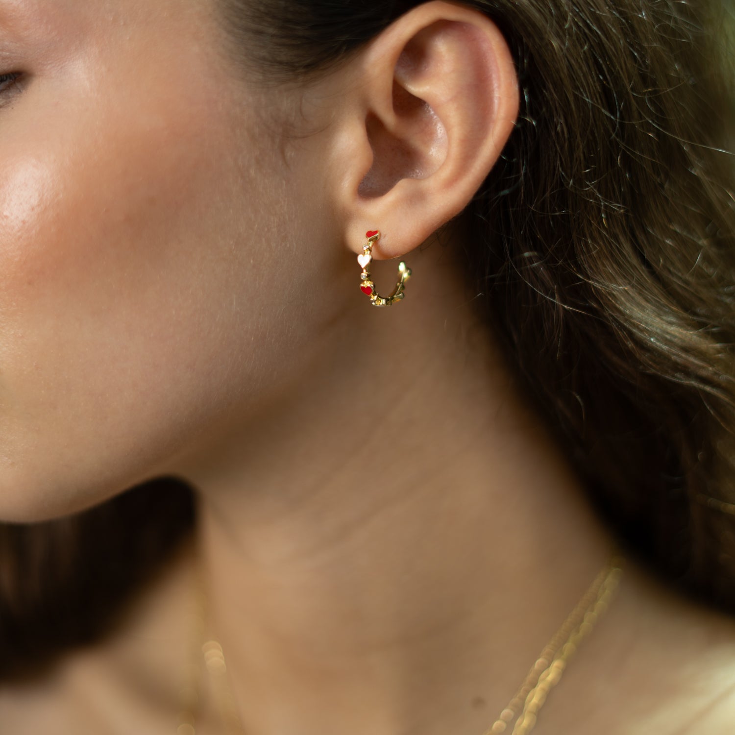 Eternal Love Enamel Heart Hoop Earrings