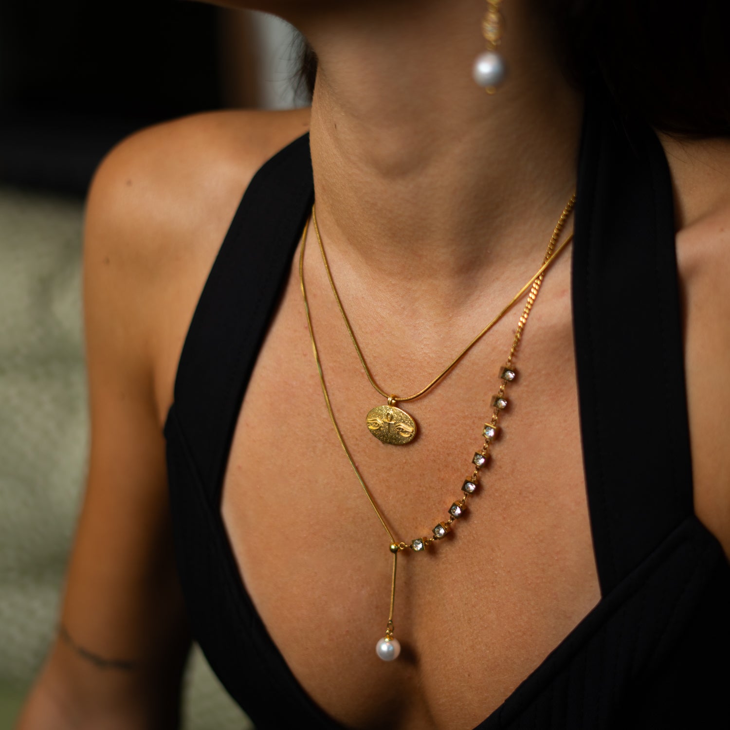 Eternal Vision Ankh Gold Medallion Necklace