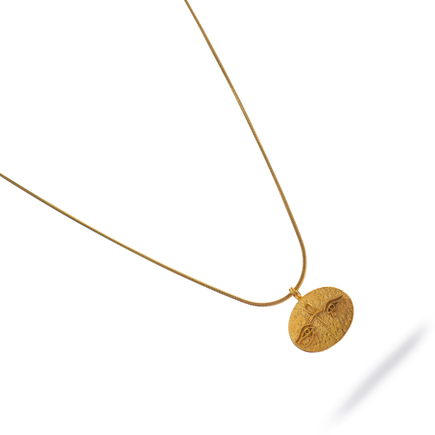 Eternal Vision Ankh Gold Medallion Necklace