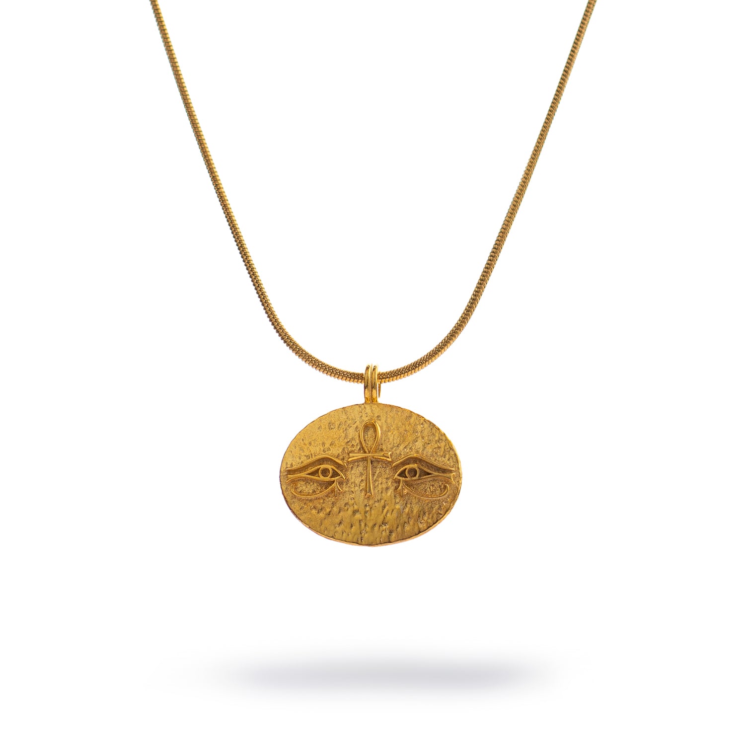 Eternal Vision Ankh Gold Medallion Necklace