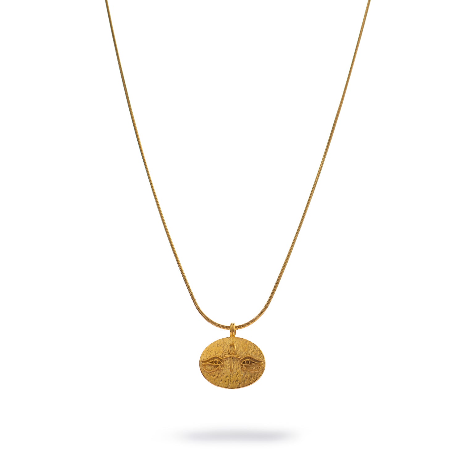 Eternal Vision Ankh Gold Medallion Necklace