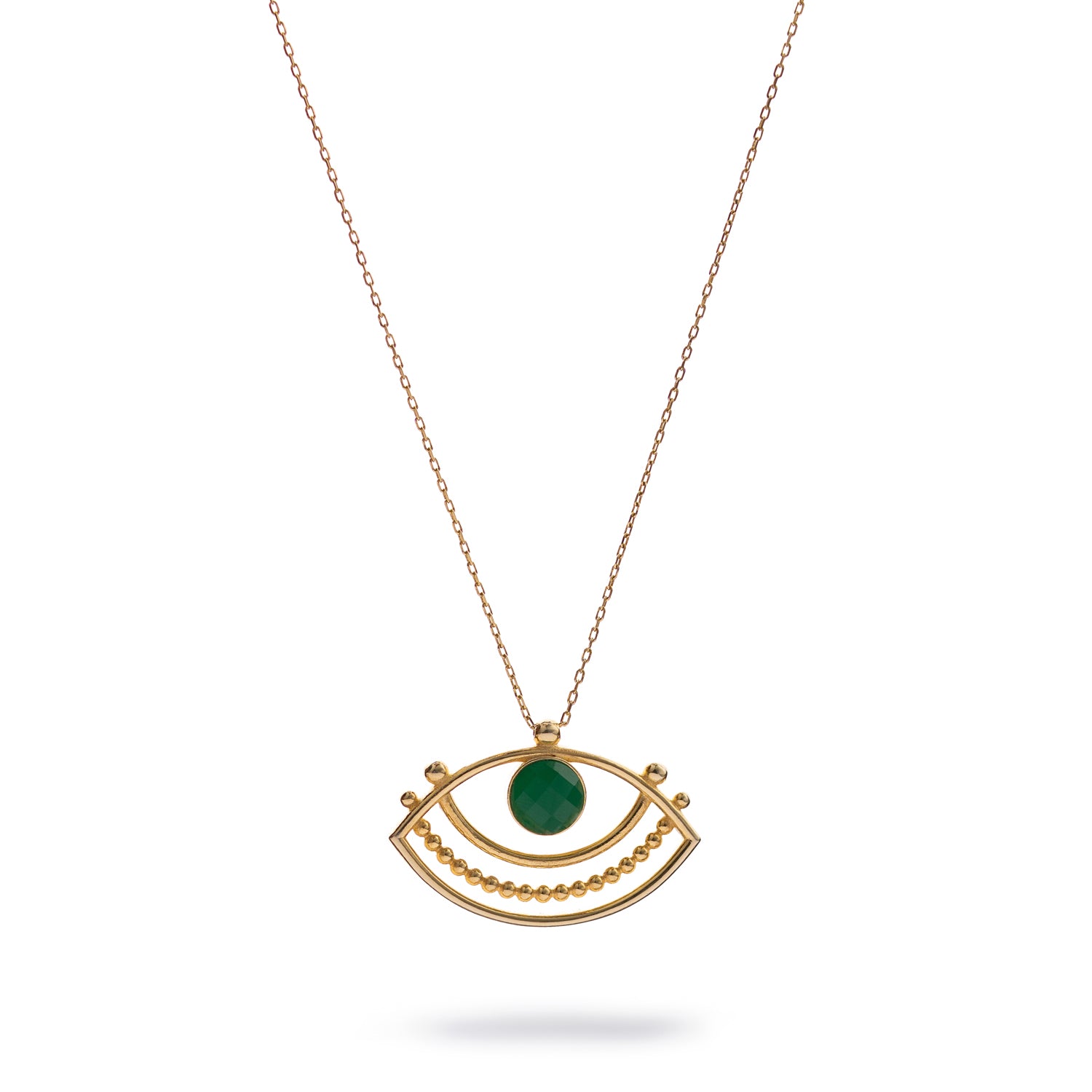 Eternal Vision Emerald Eye Gold Necklace