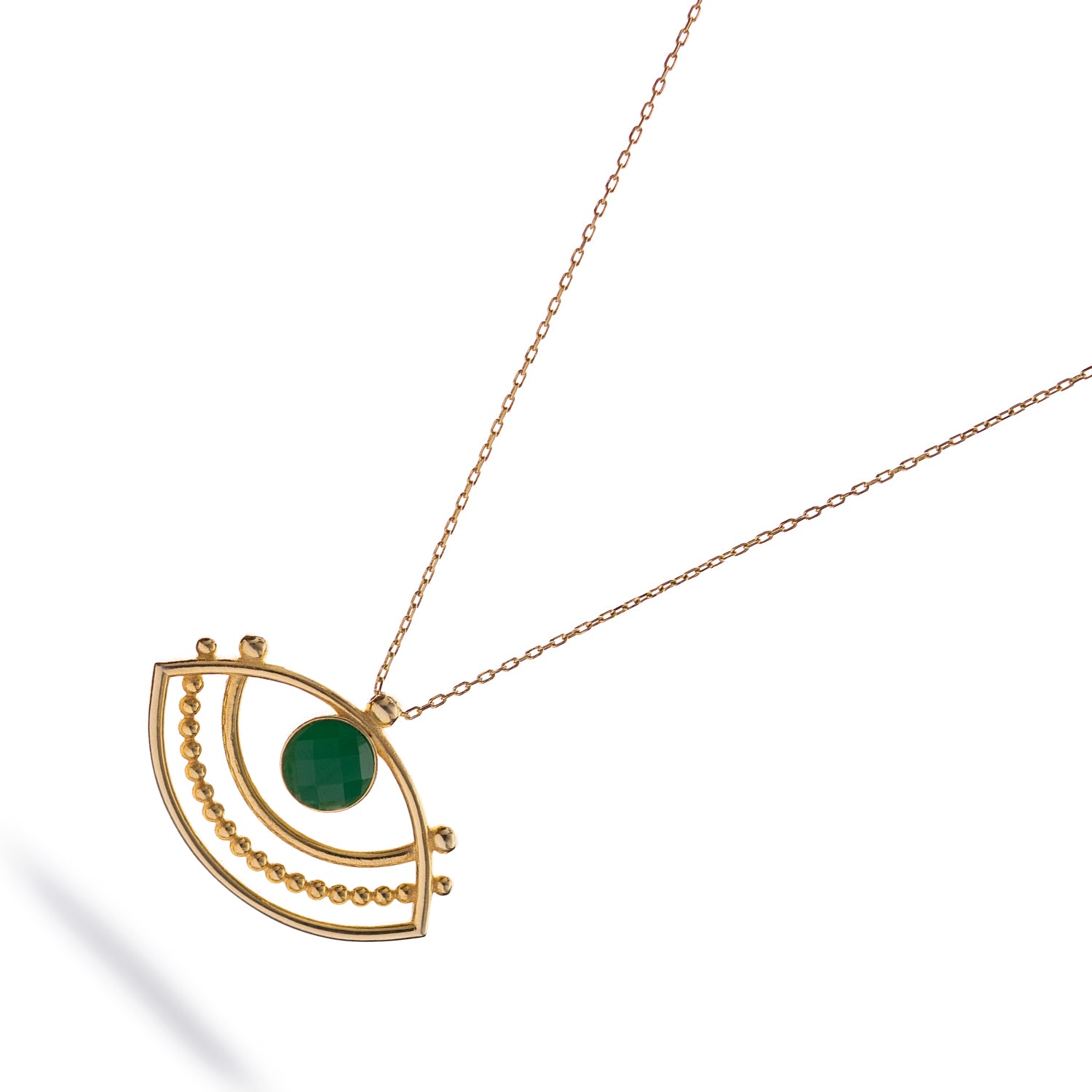Eternal Vision Emerald Eye Gold Necklace