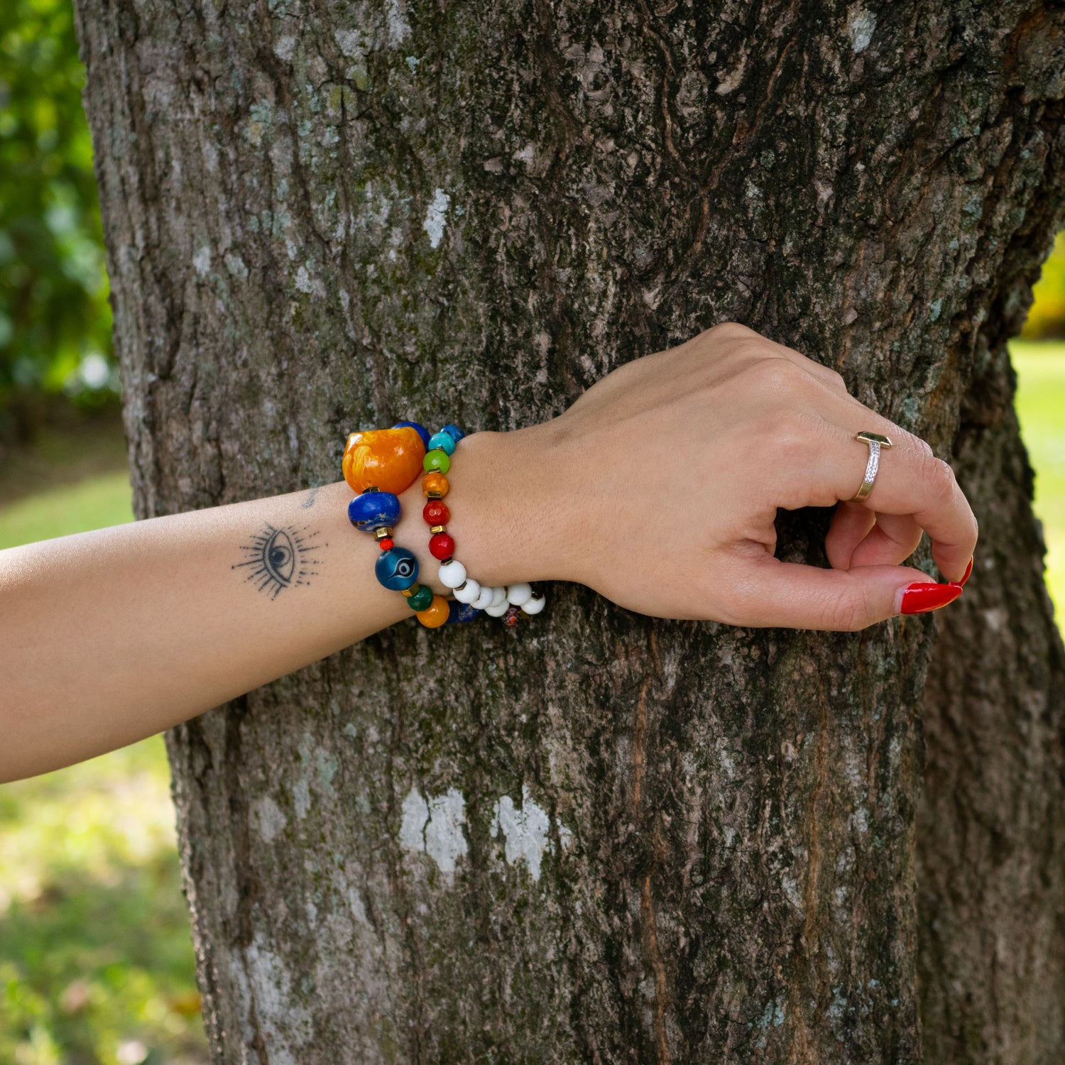 Evil Eye Multicolor Beaded Bracelet