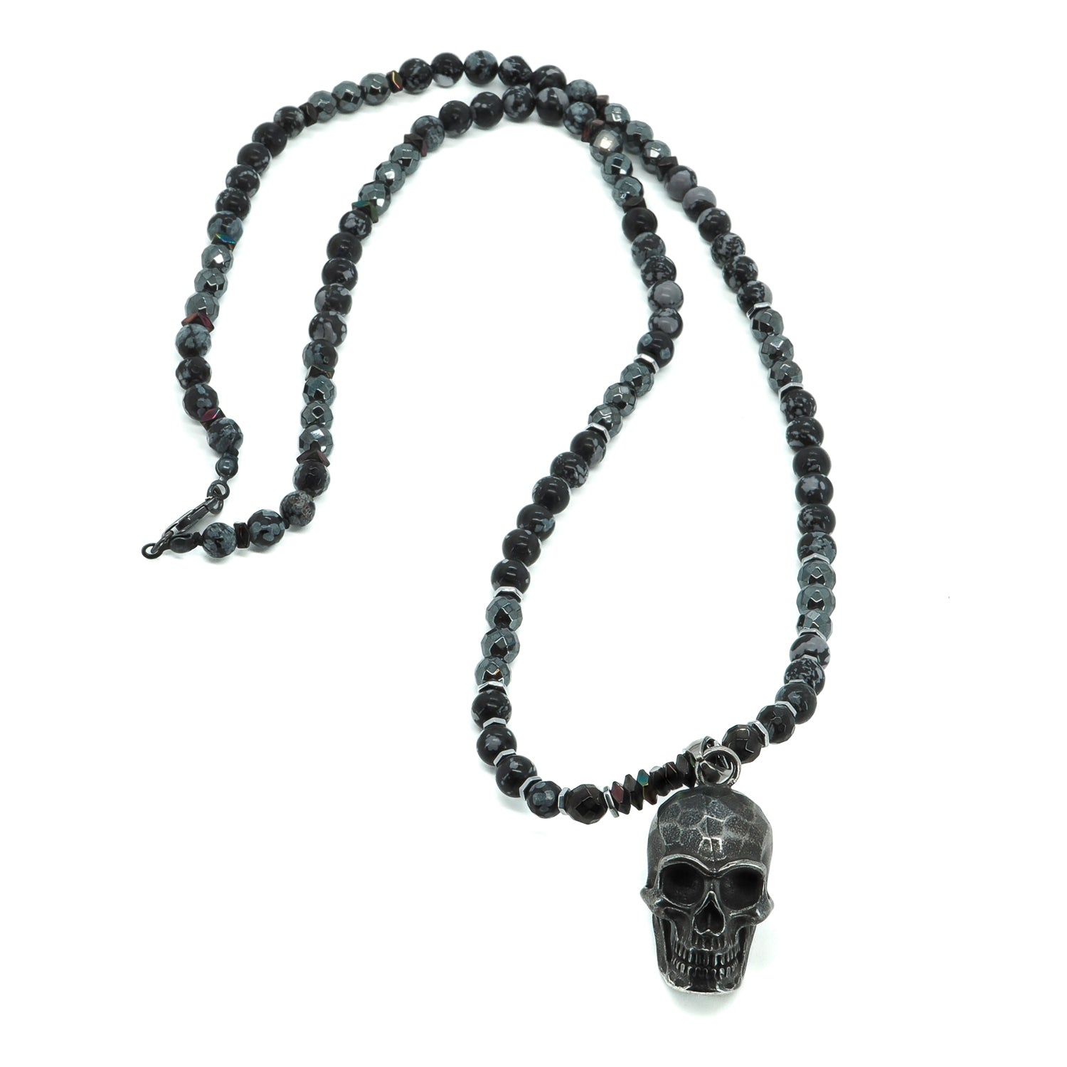 Fearless Soul Obsidian & Skull Beaded Necklace