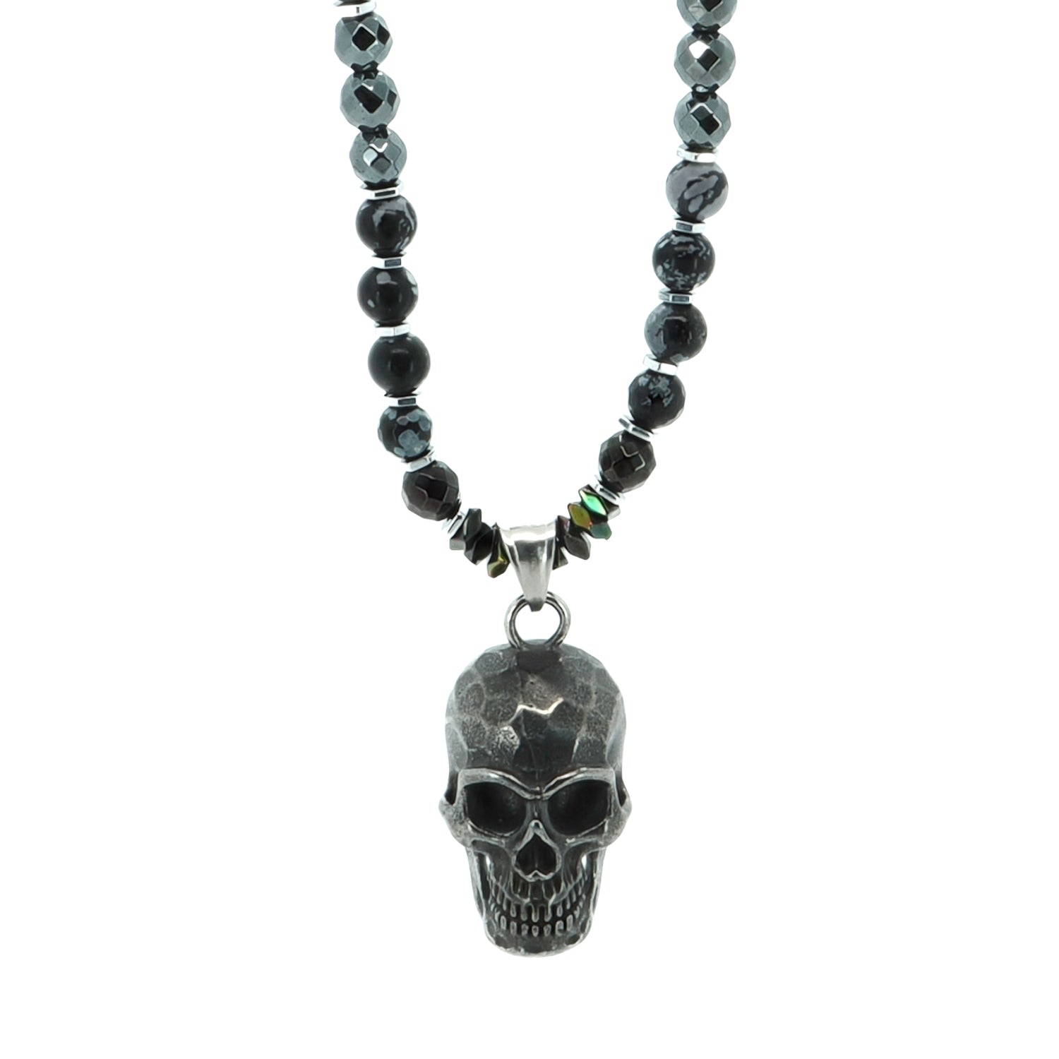 Fearless Soul Obsidian & Skull Beaded Necklace