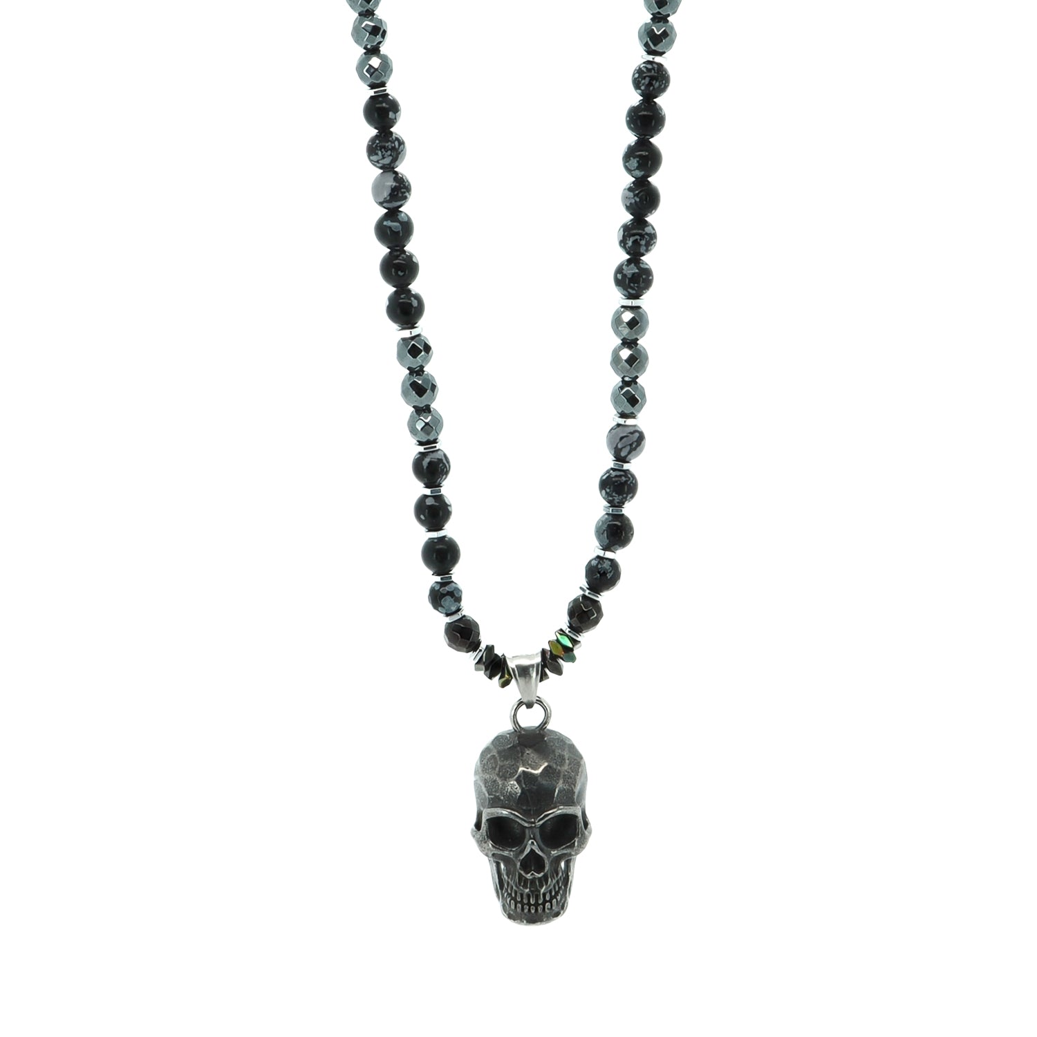 Fearless Soul Obsidian & Skull Beaded Necklace