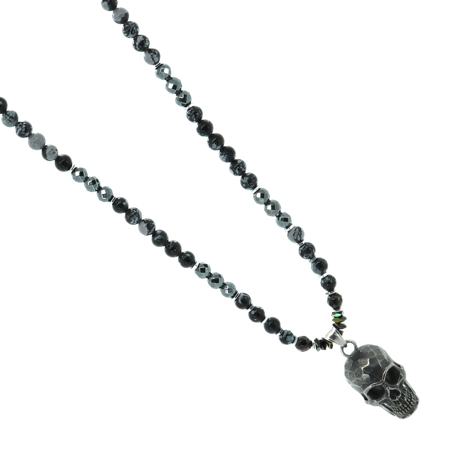 Fearless Soul Obsidian & Skull Beaded Necklace