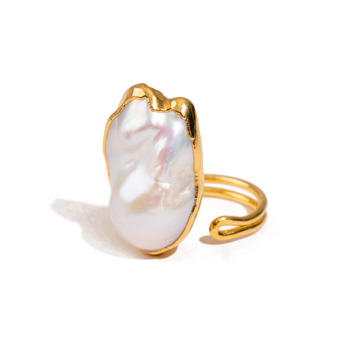 Goddess Baroque Pearl Gold Statement Adjustable Ring