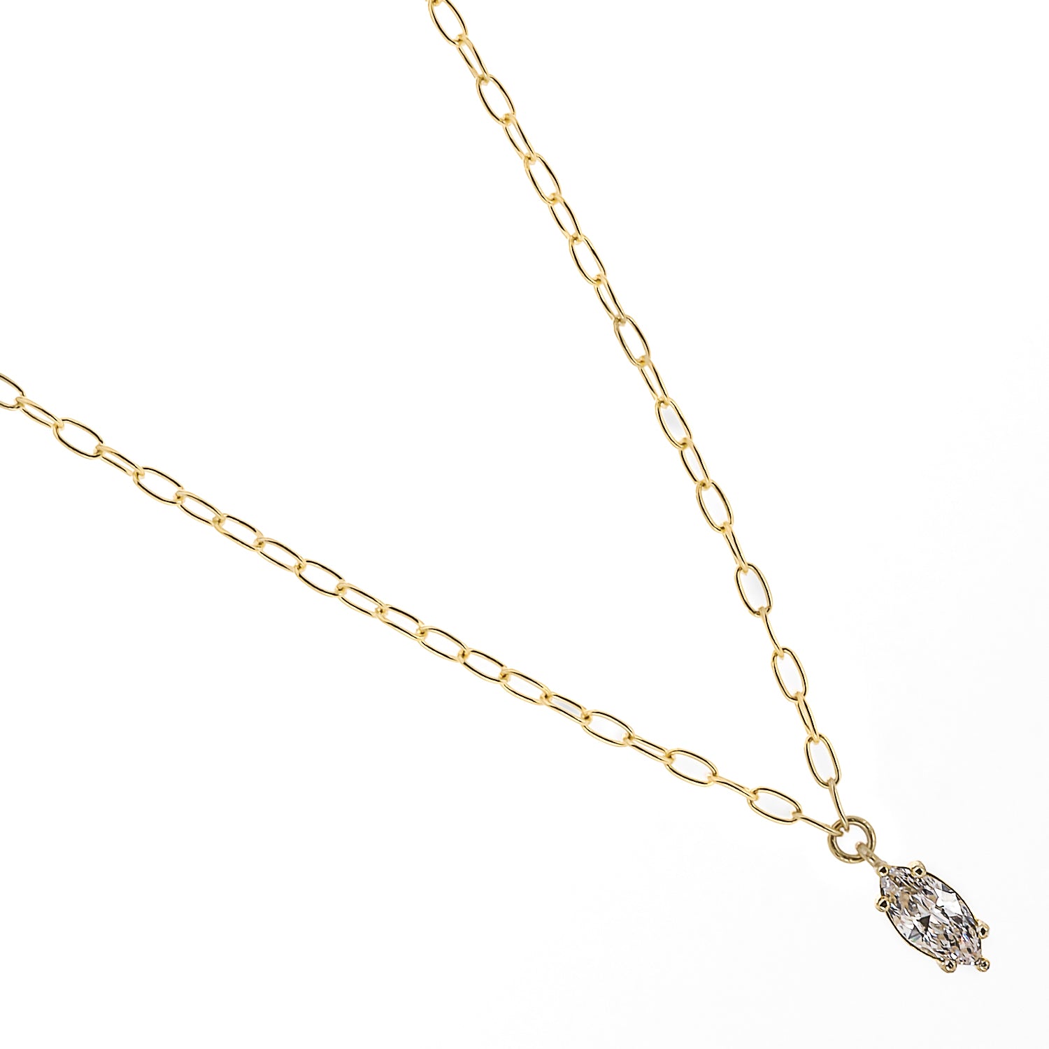 The Gold and Diamond Chain Necklace, a symbol of elegance and sophistication, perfect for adding a touch of timeless beauty to any ensemble.
