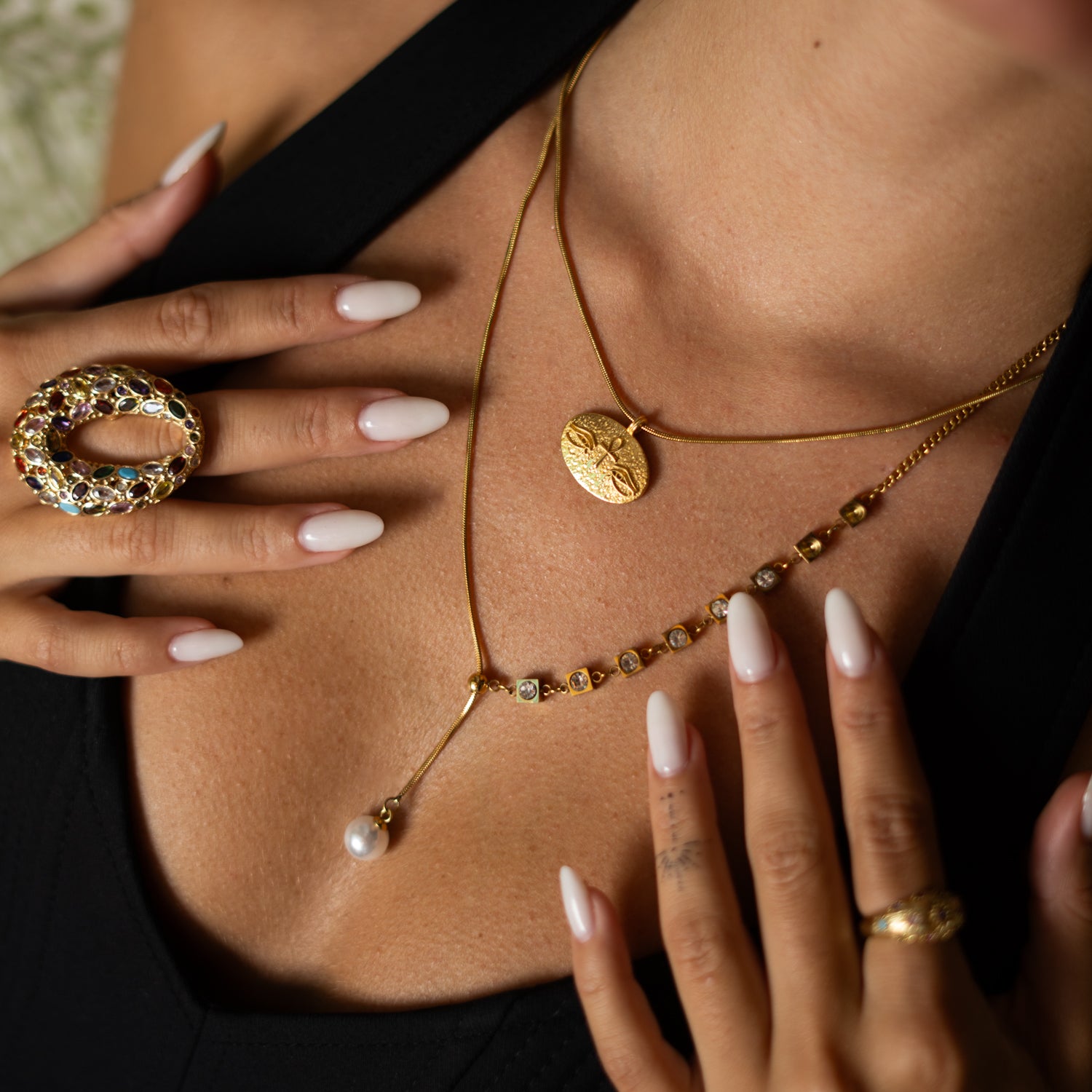 Golden Balance Diamond Necklace