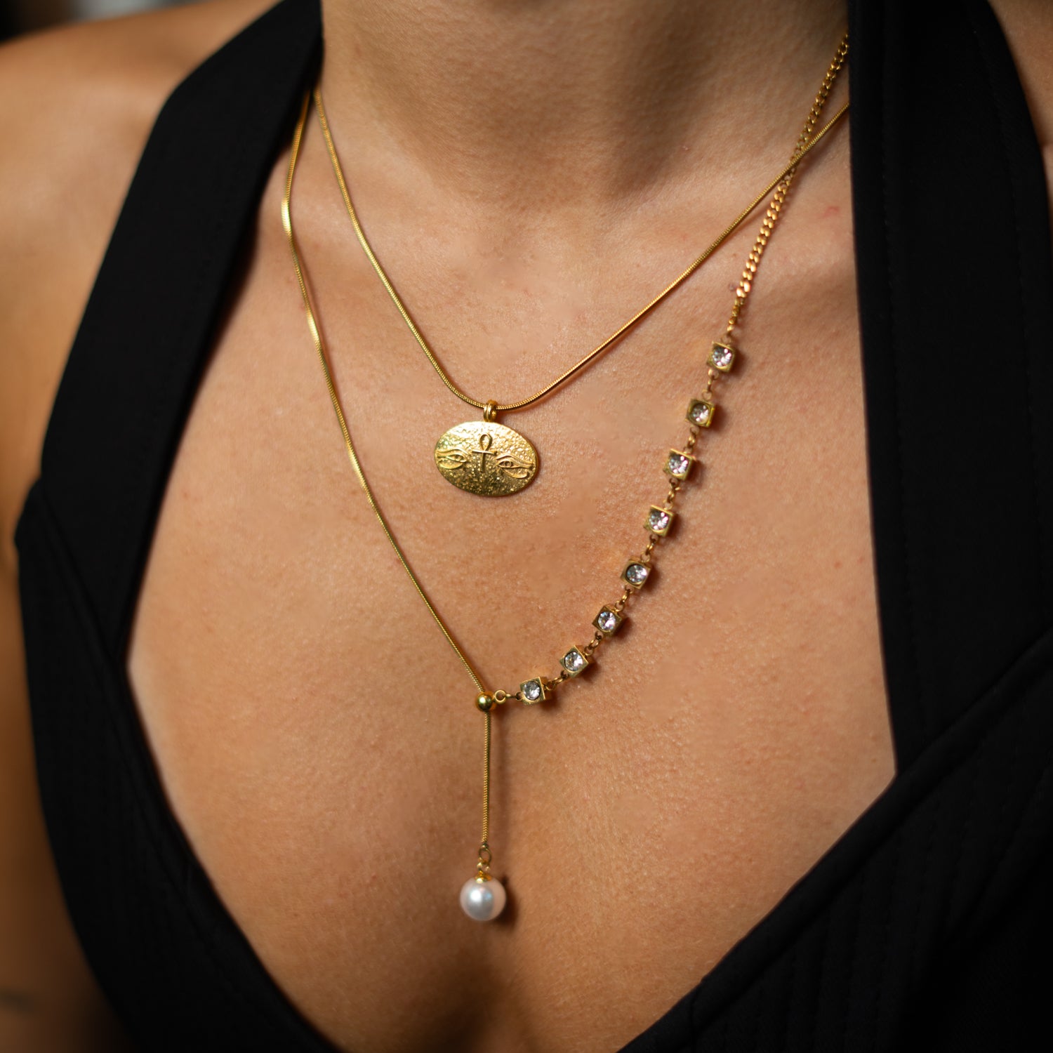 Golden Balance Diamond Necklace