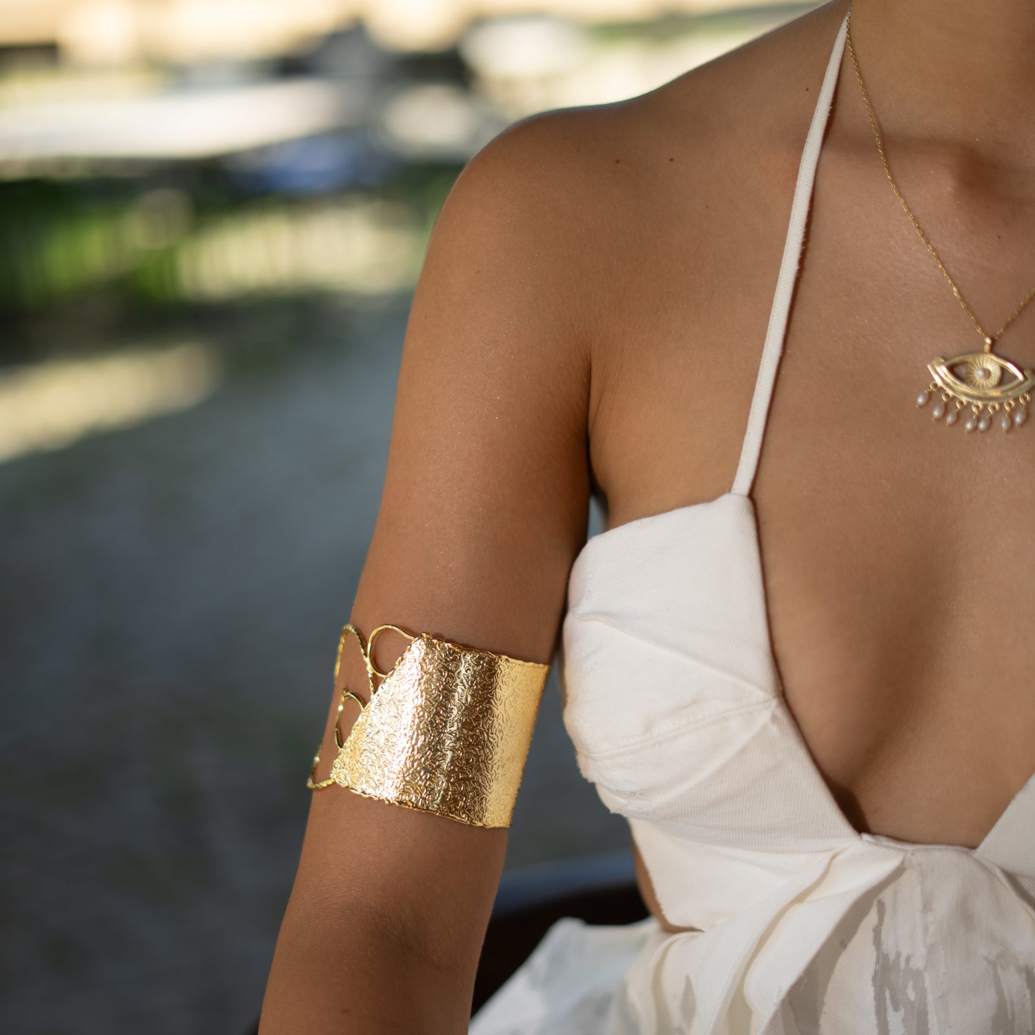 Golden Flame Arm & Cuff Bracelet