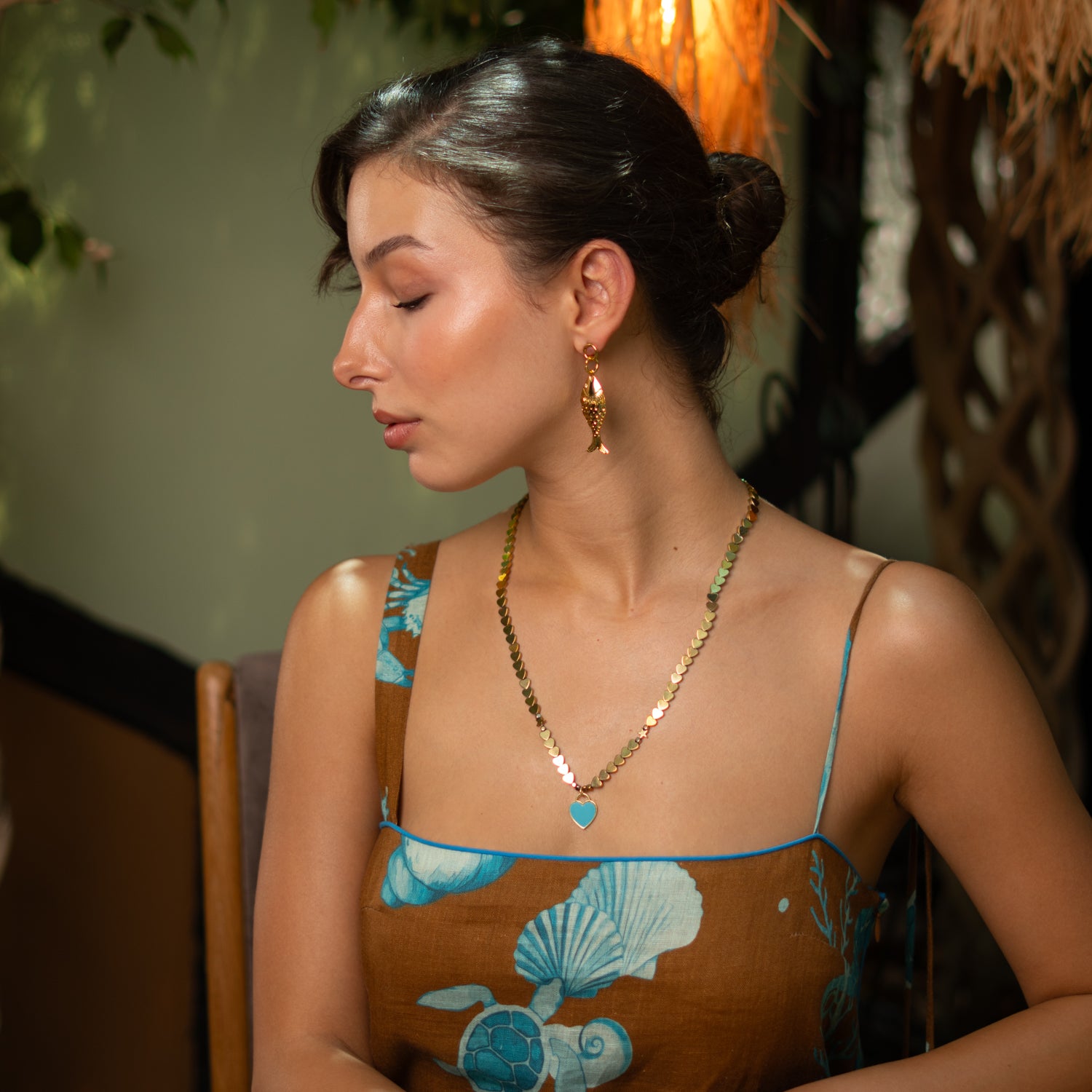 Golden Fortune Fish Dangle Earrings