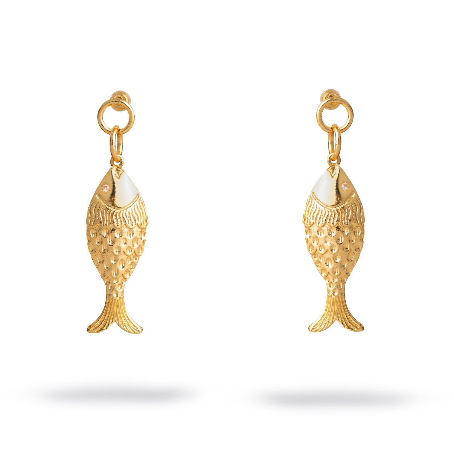 Golden Fortune Fish Dangle Earrings