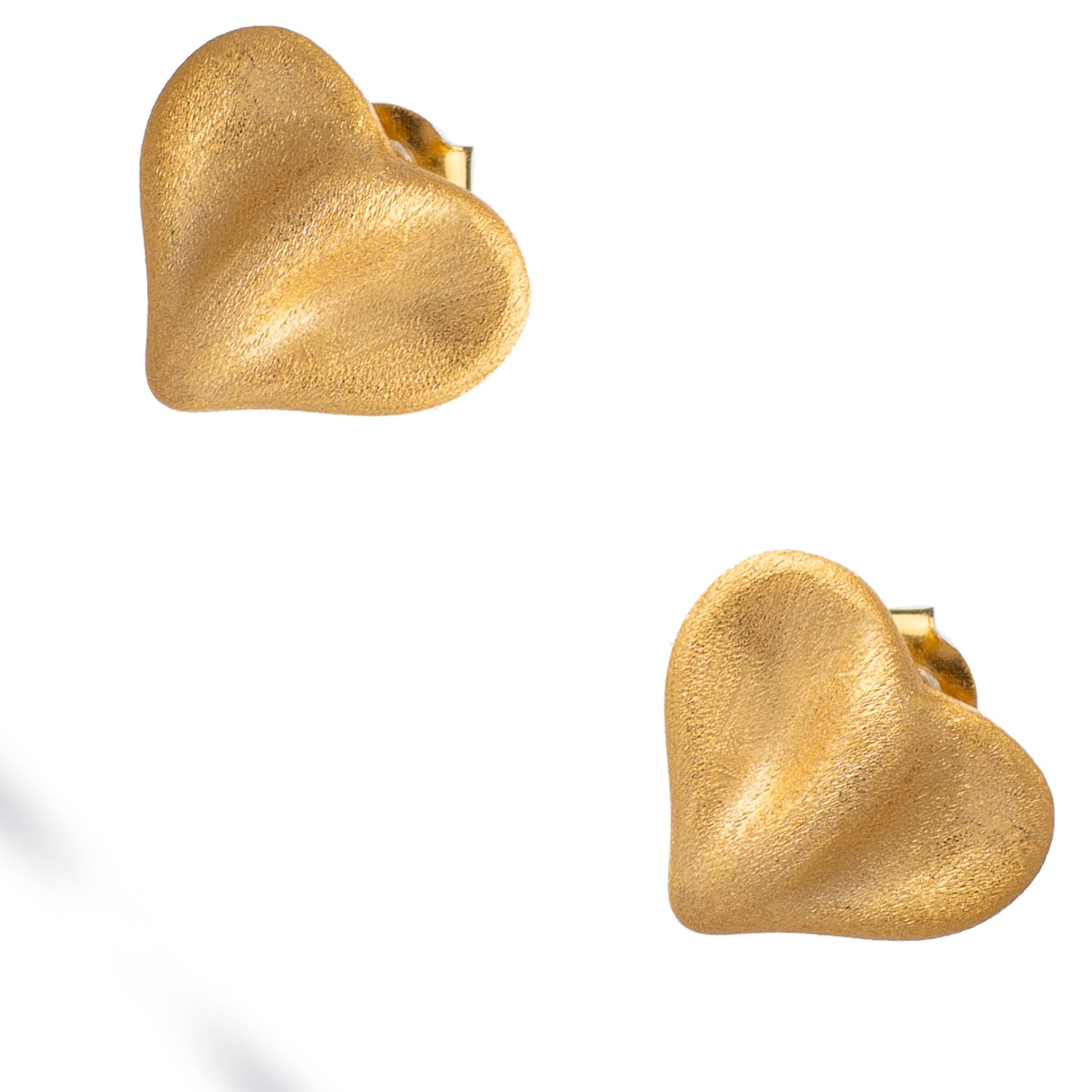 Golden Heartbeat Stud Earrings