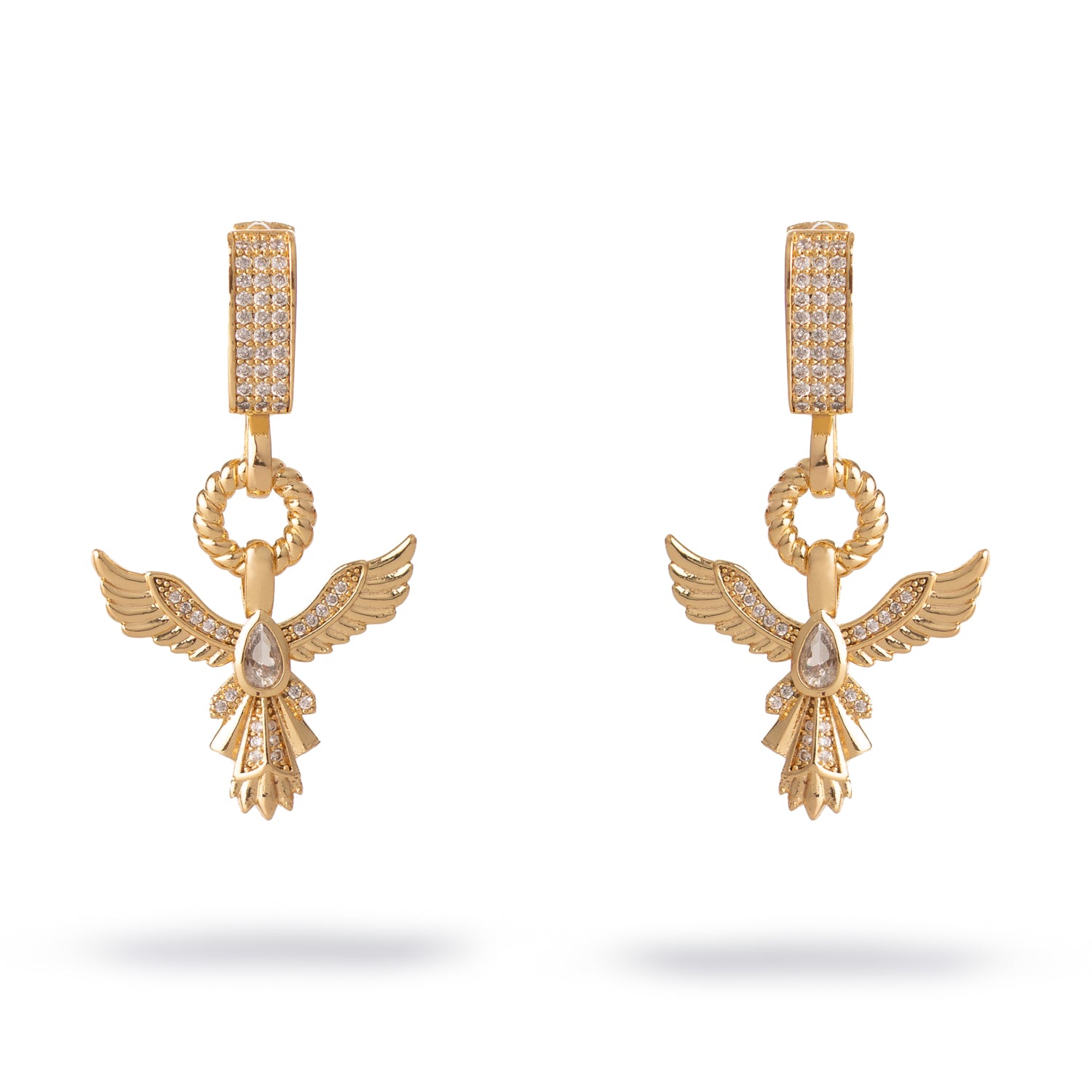 Golden Phoenix Drop Earrings