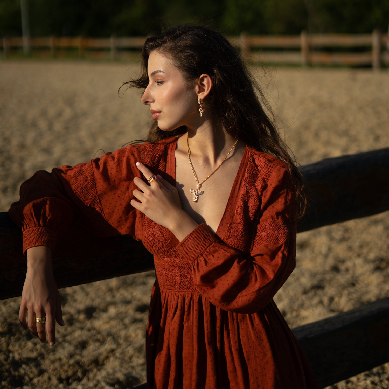 Golden Phoenix Drop Earrings