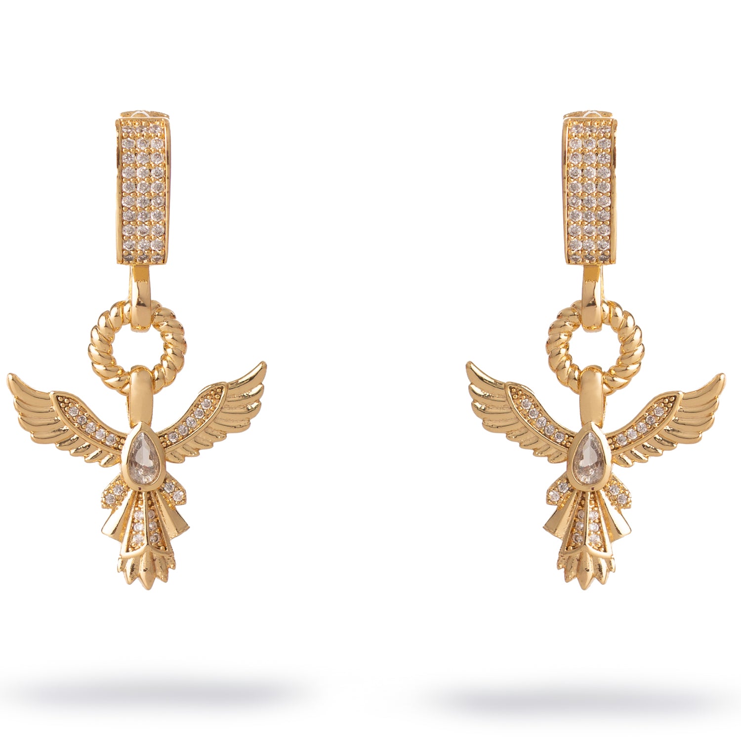 Golden Phoenix Drop Earrings