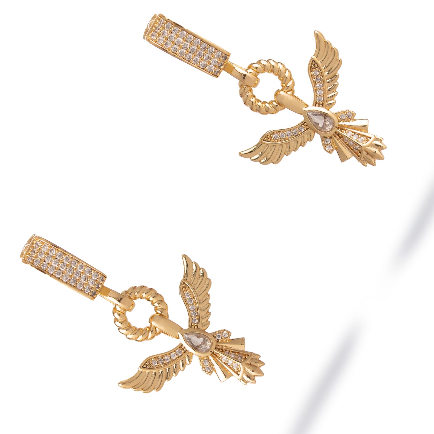 Golden Phoenix Drop Earrings