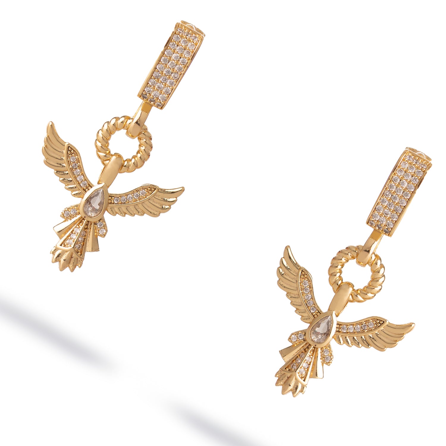 Golden Phoenix Drop Earrings