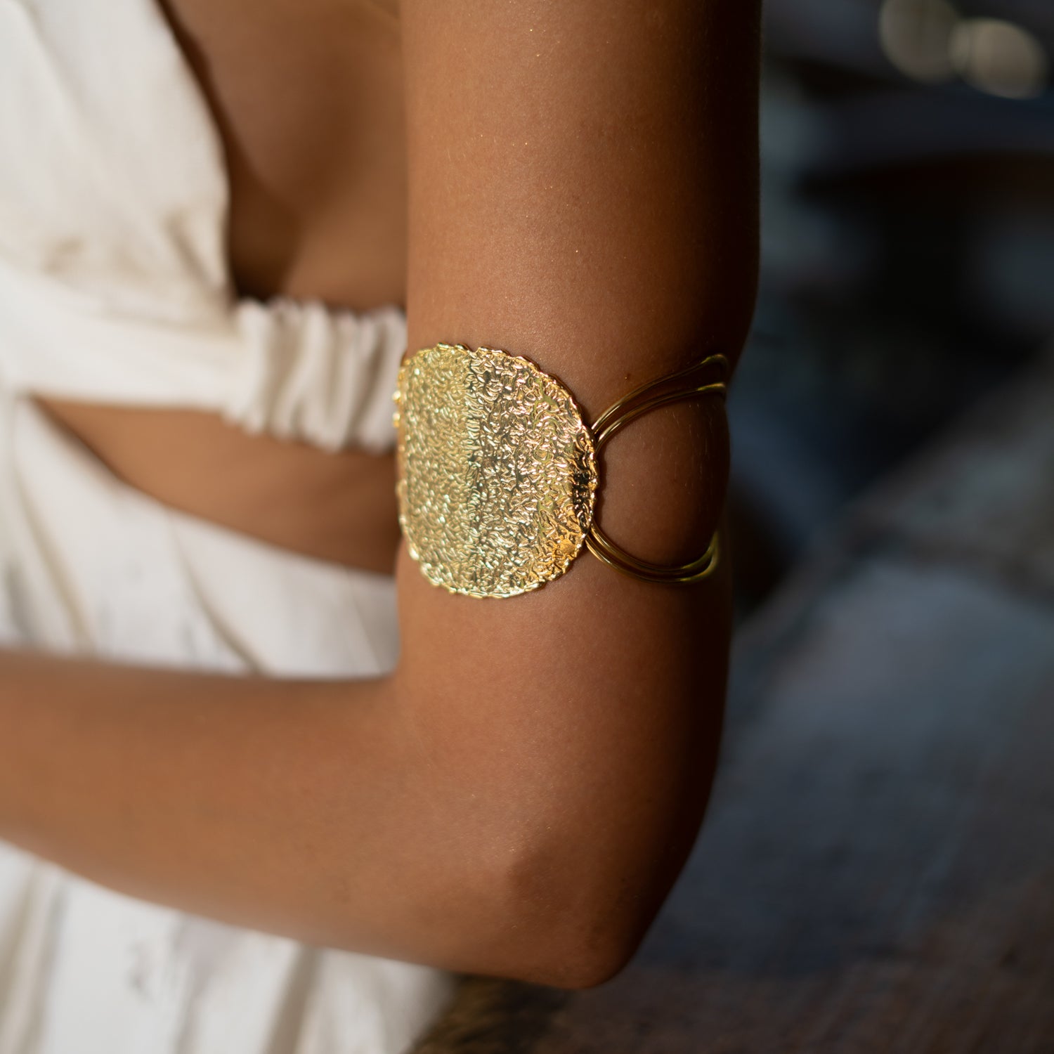 Golden Shield Arm & Cuff Bracelet