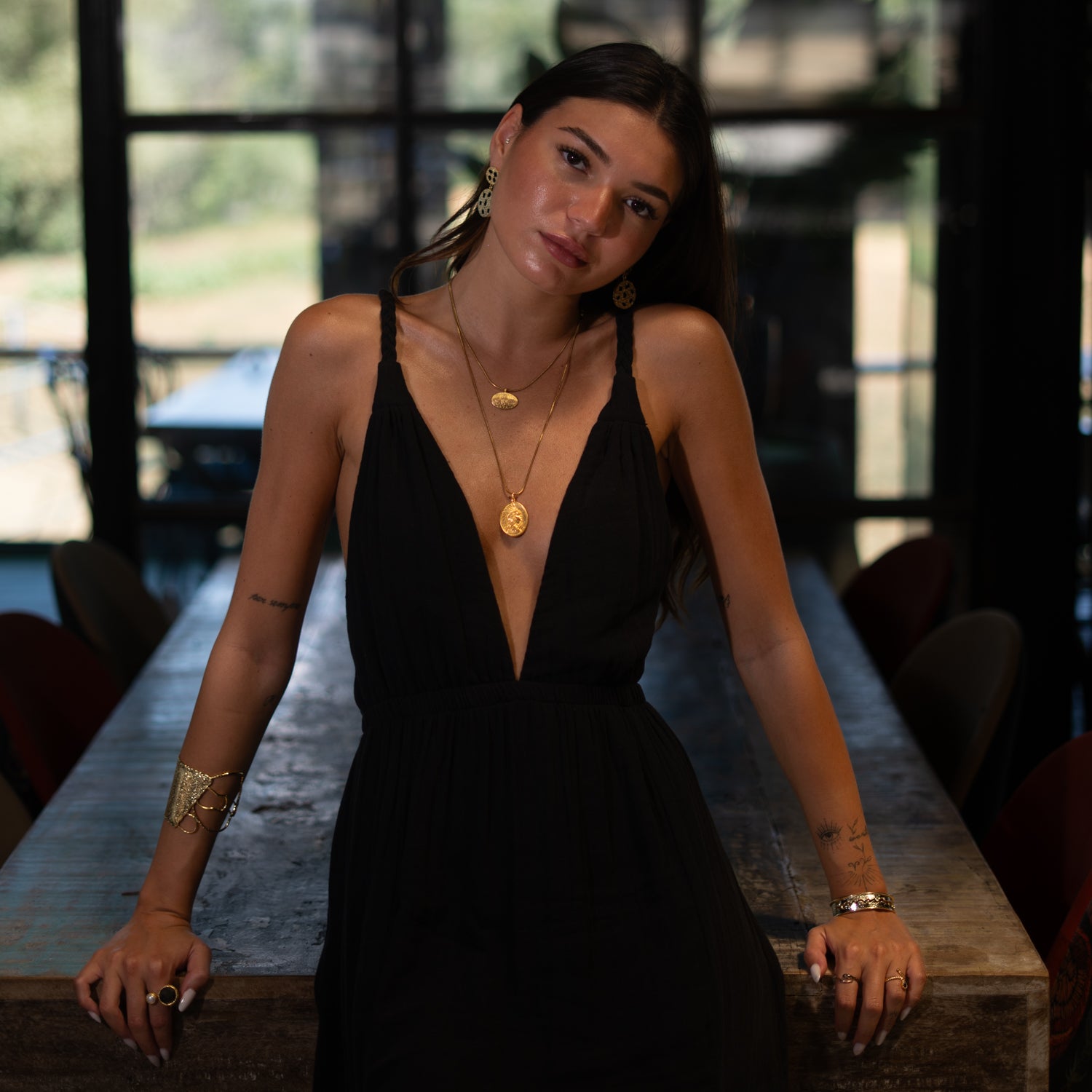 Golden Warrior Goddess Medallion Necklace