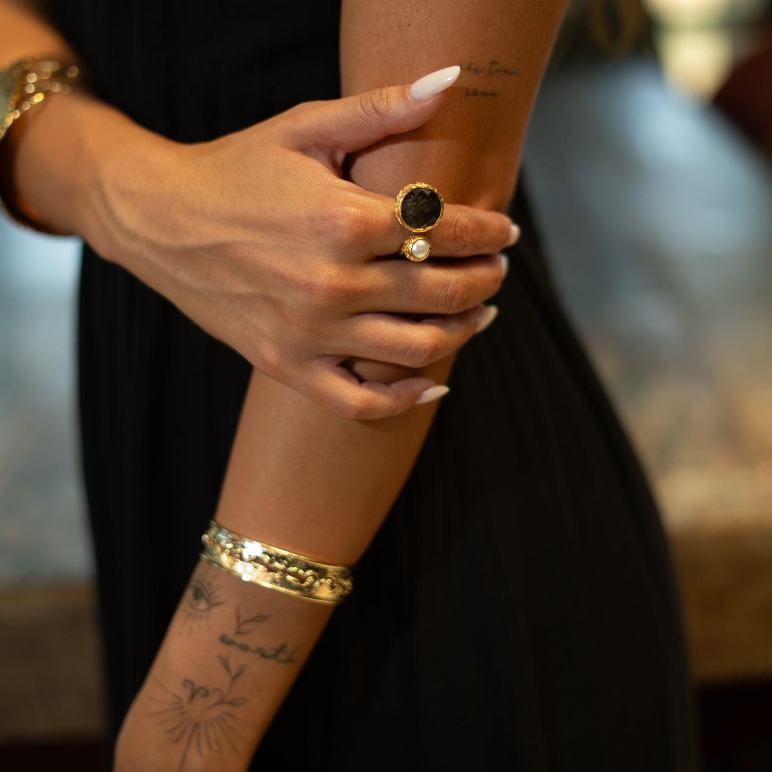 Golden Wave Cuff Adjustable Bracelet