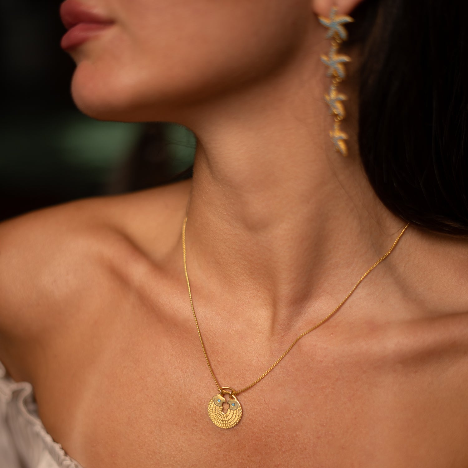 Guardian Eagle Medallion Gold Necklace