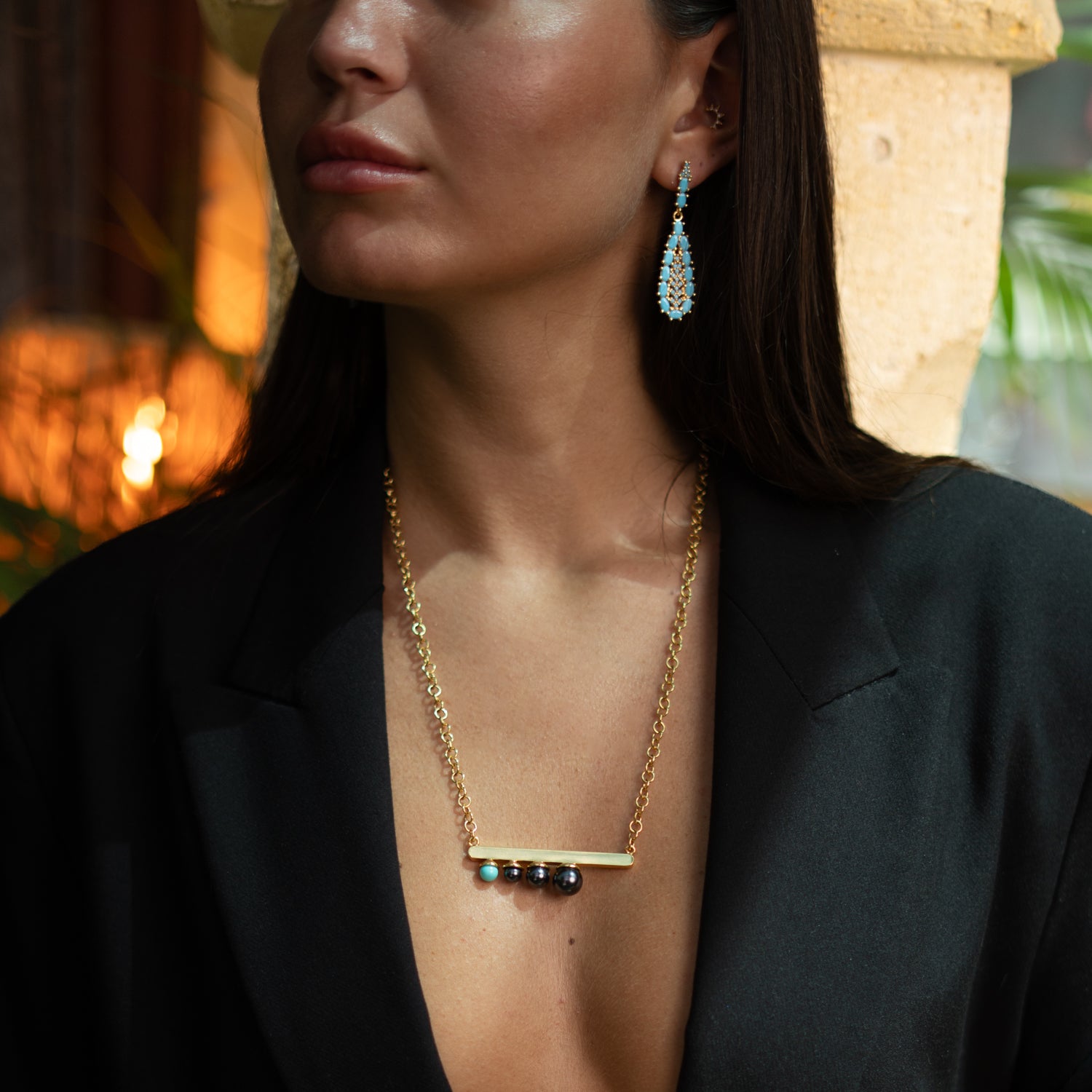 Vintage Turquoise Teardrop Earrings