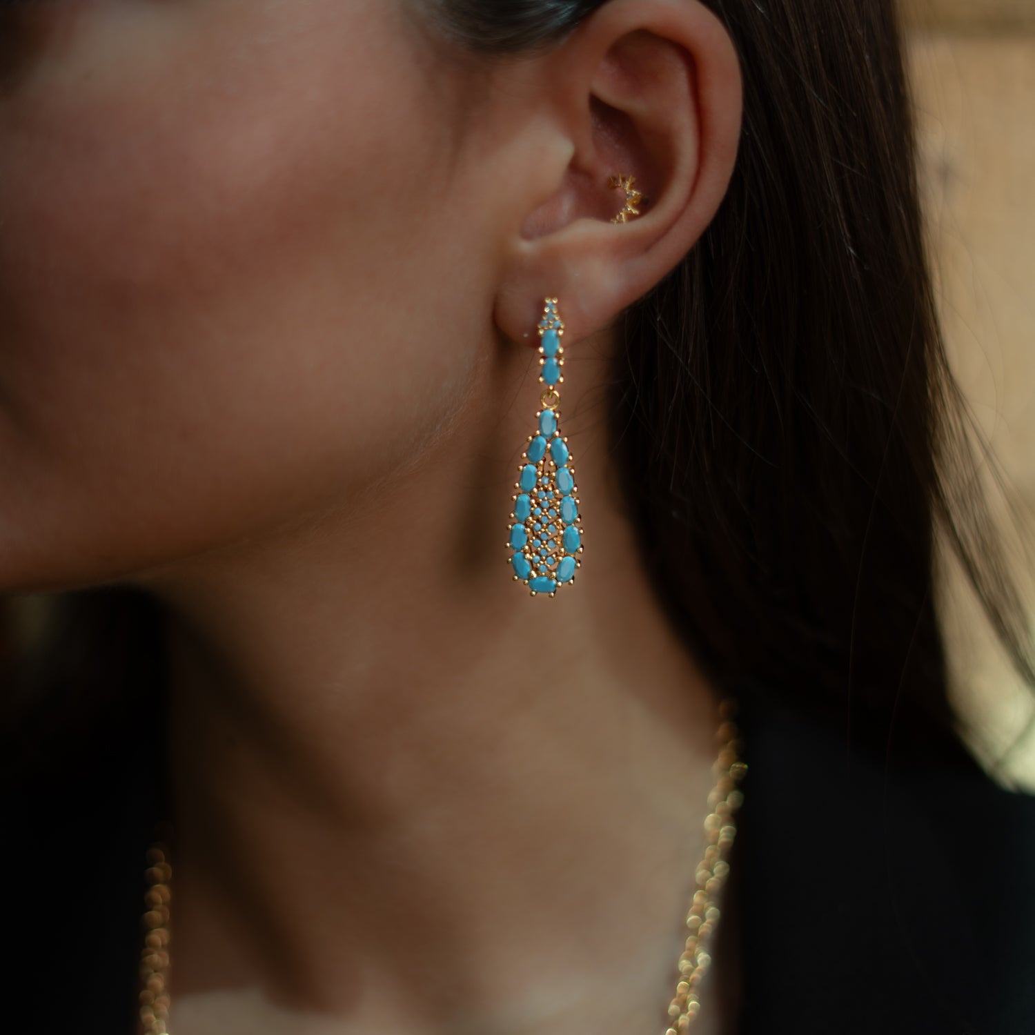 Vintage Turquoise Teardrop Earrings