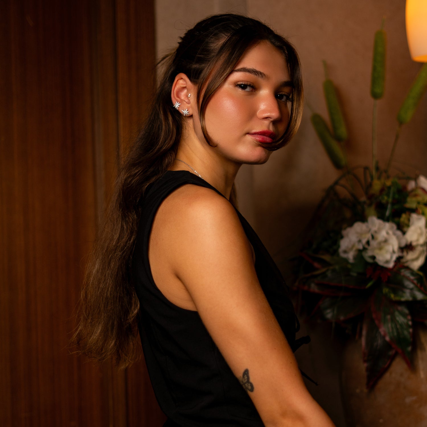 North Star Stud Earrings in Sterling Silver with Sparkling CZ Diamonds for Timeless Appeal