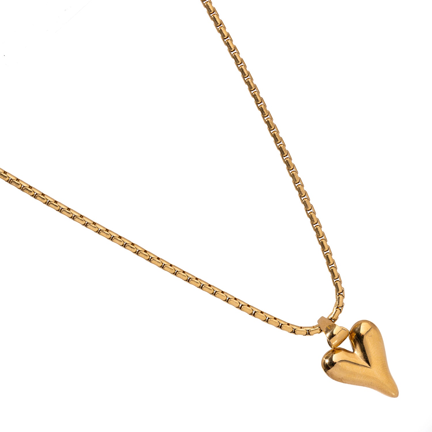 Gold Heart Necklace with Stainless Steel Chain for Stylish and Sentimental Expression of Love