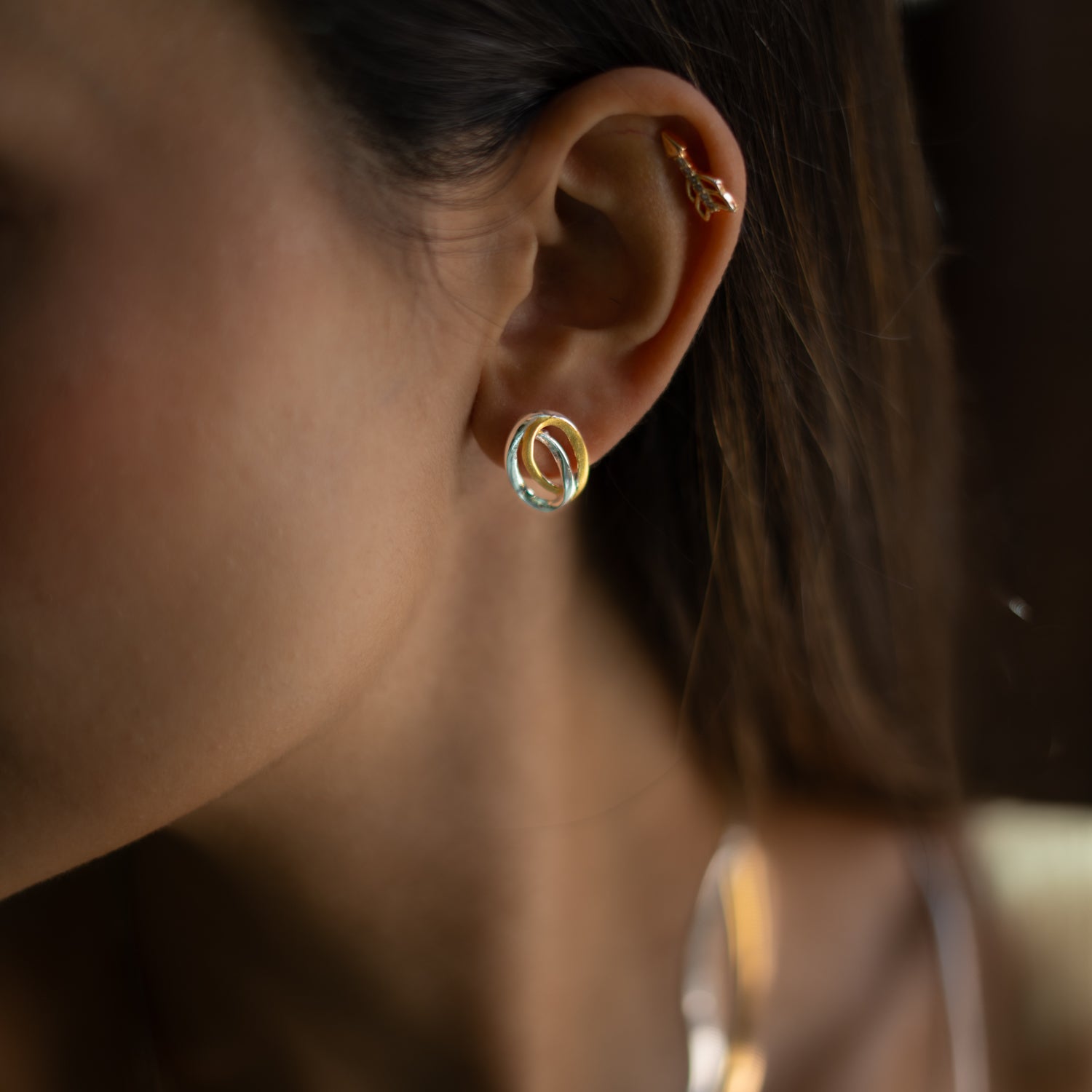 Infinity Loop Mixed Metal Earrings