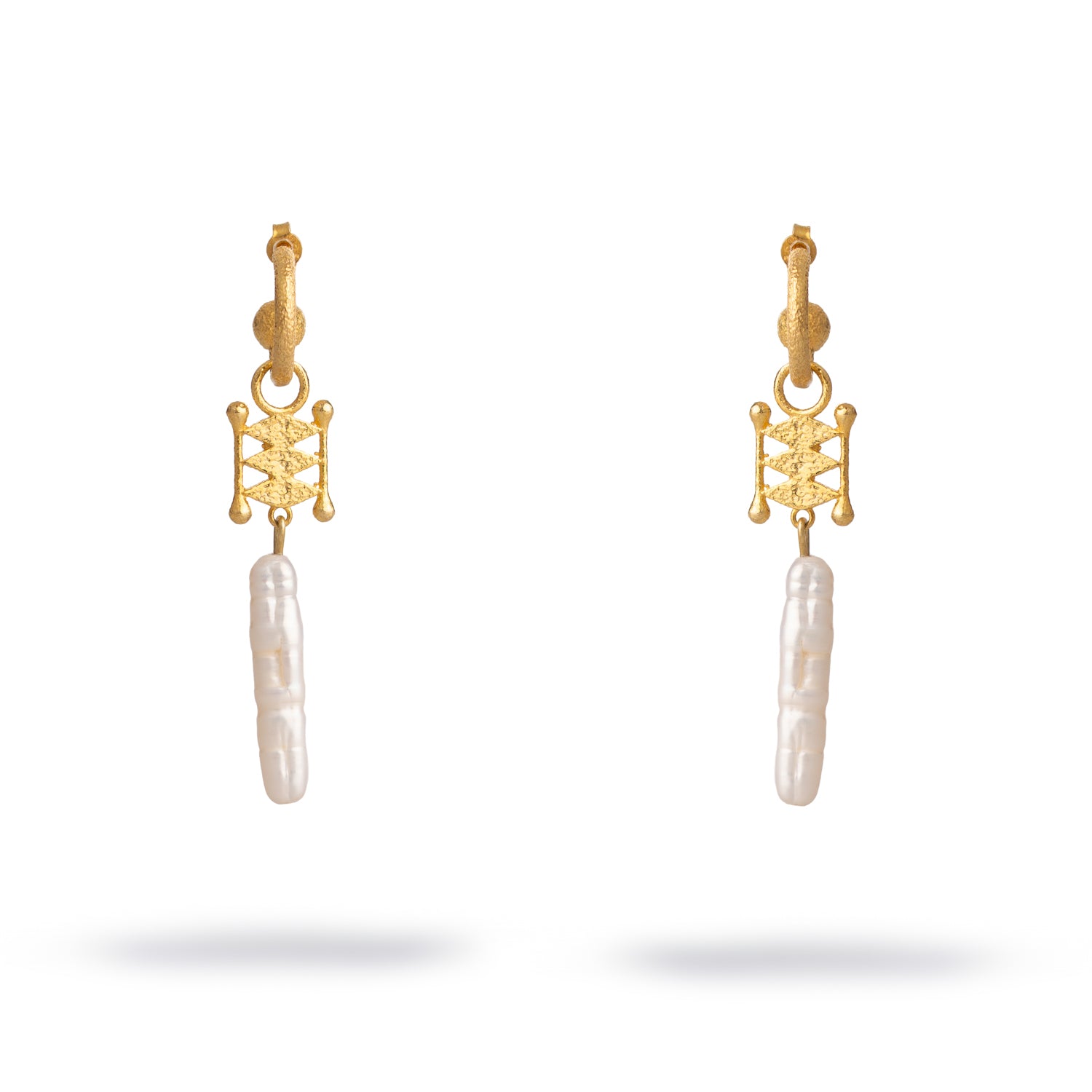 Isis Pearl Talisman Dangle Earrings