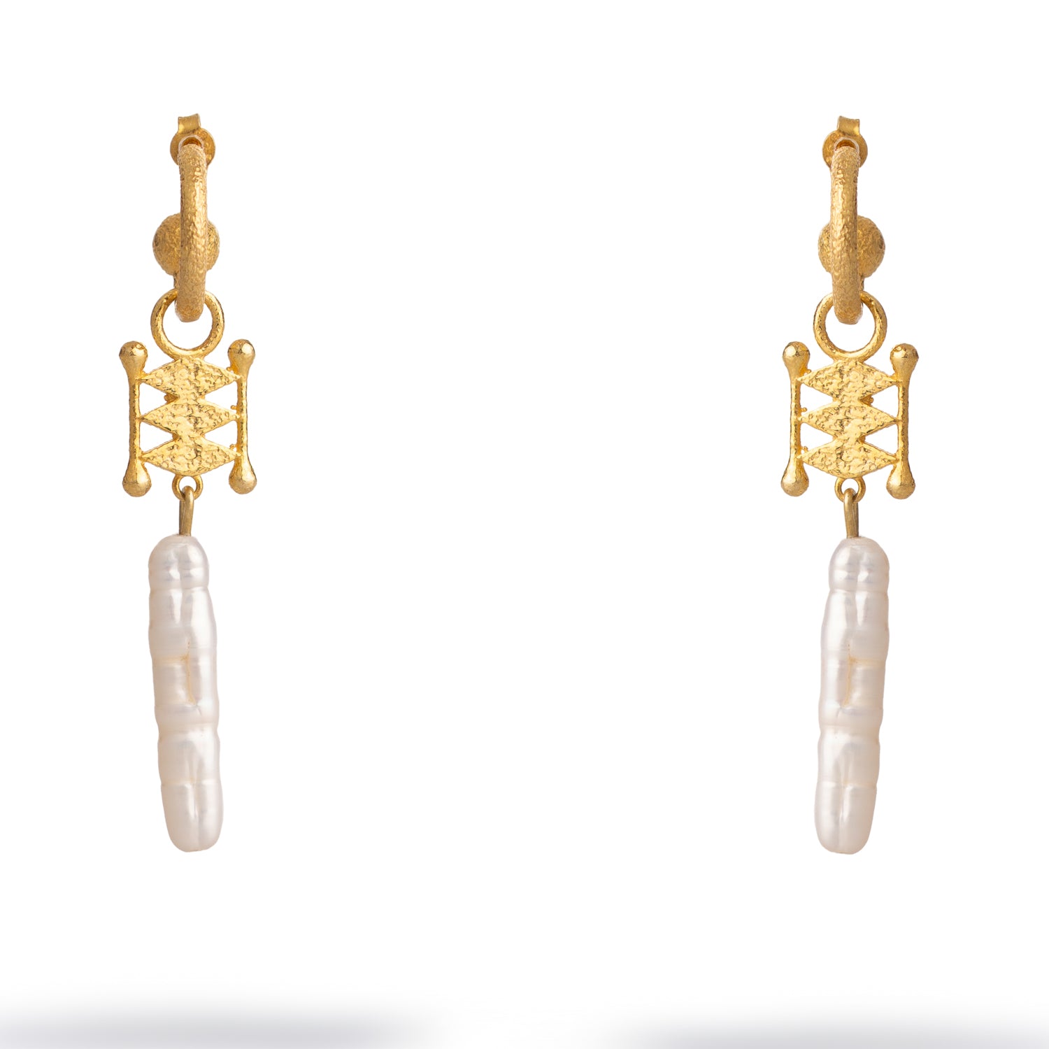 Isis Pearl Talisman Dangle Earrings