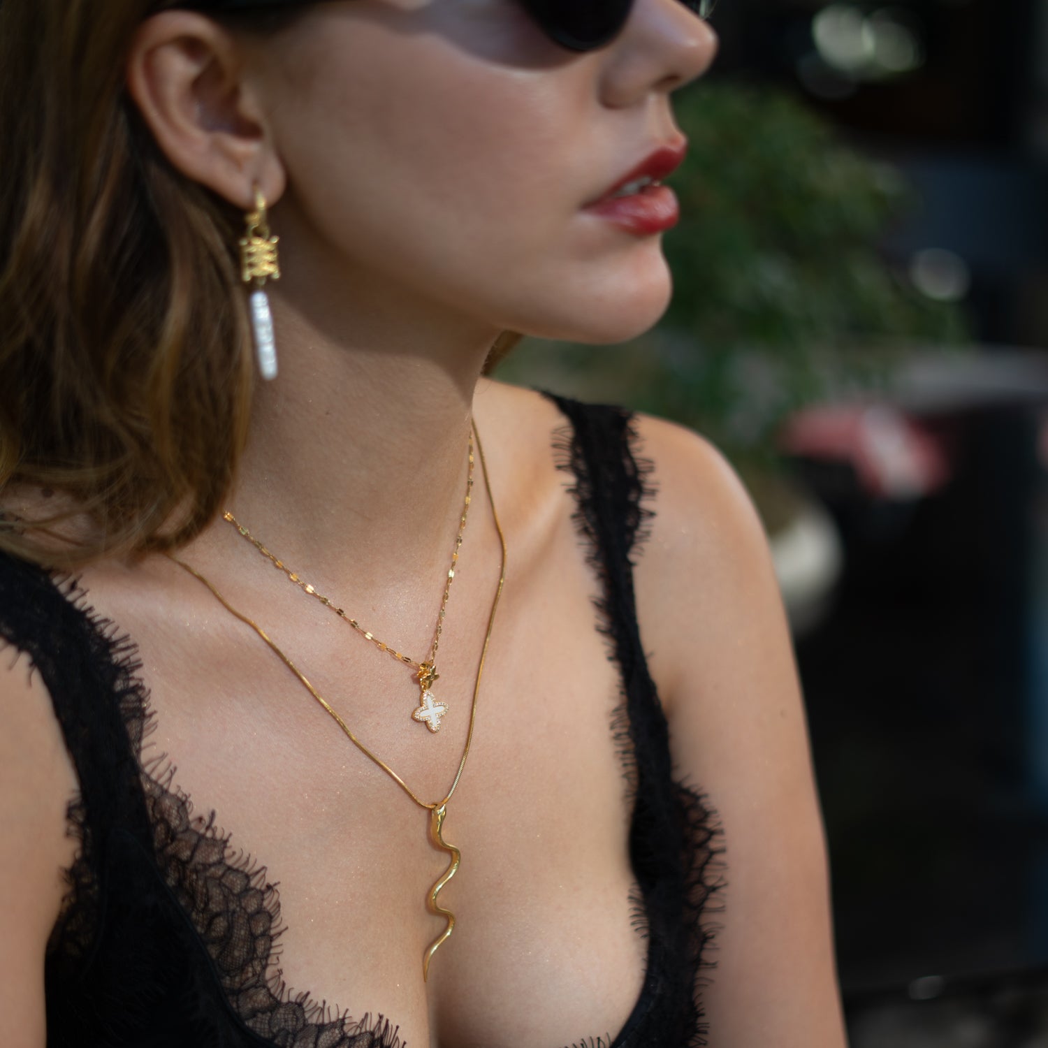 Isis Pearl Talisman Dangle Earrings