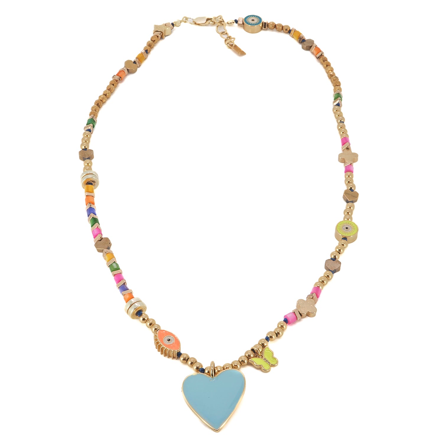 Joyful Spirit Blue Heart Necklace