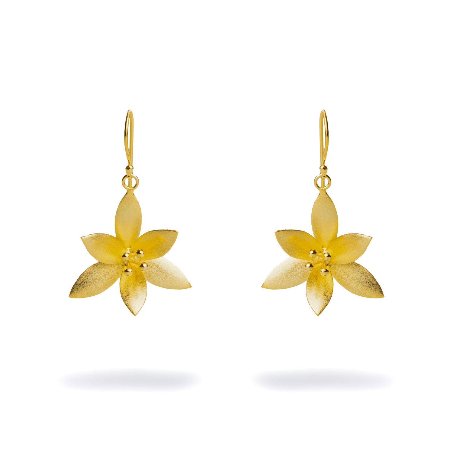 Handmade Gold Vermeil Earrings in Lotus Blossom Shape for Timeless Grace
